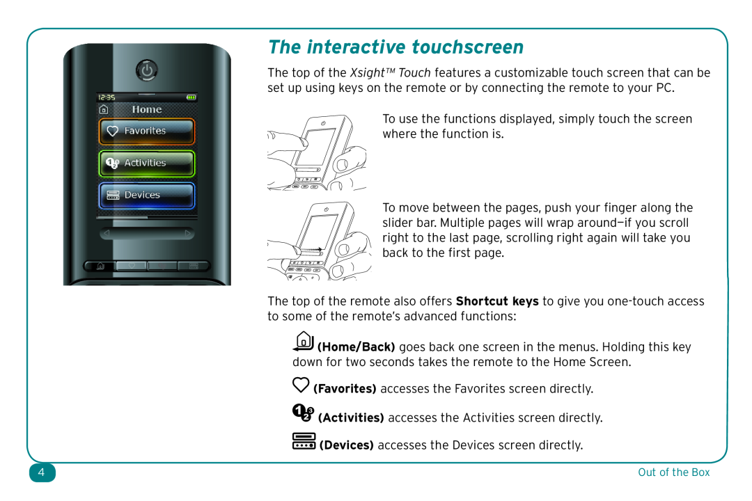 Acoustic Research ARRX18G setup guide The interactive touchscreen 