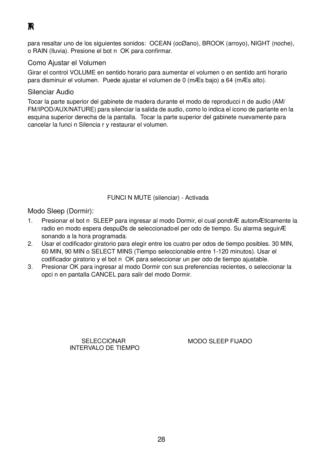 Acoustic Research ART1 owner manual Como Ajustar el Volumen, Silenciar Audio, Modo Sleep Dormir 