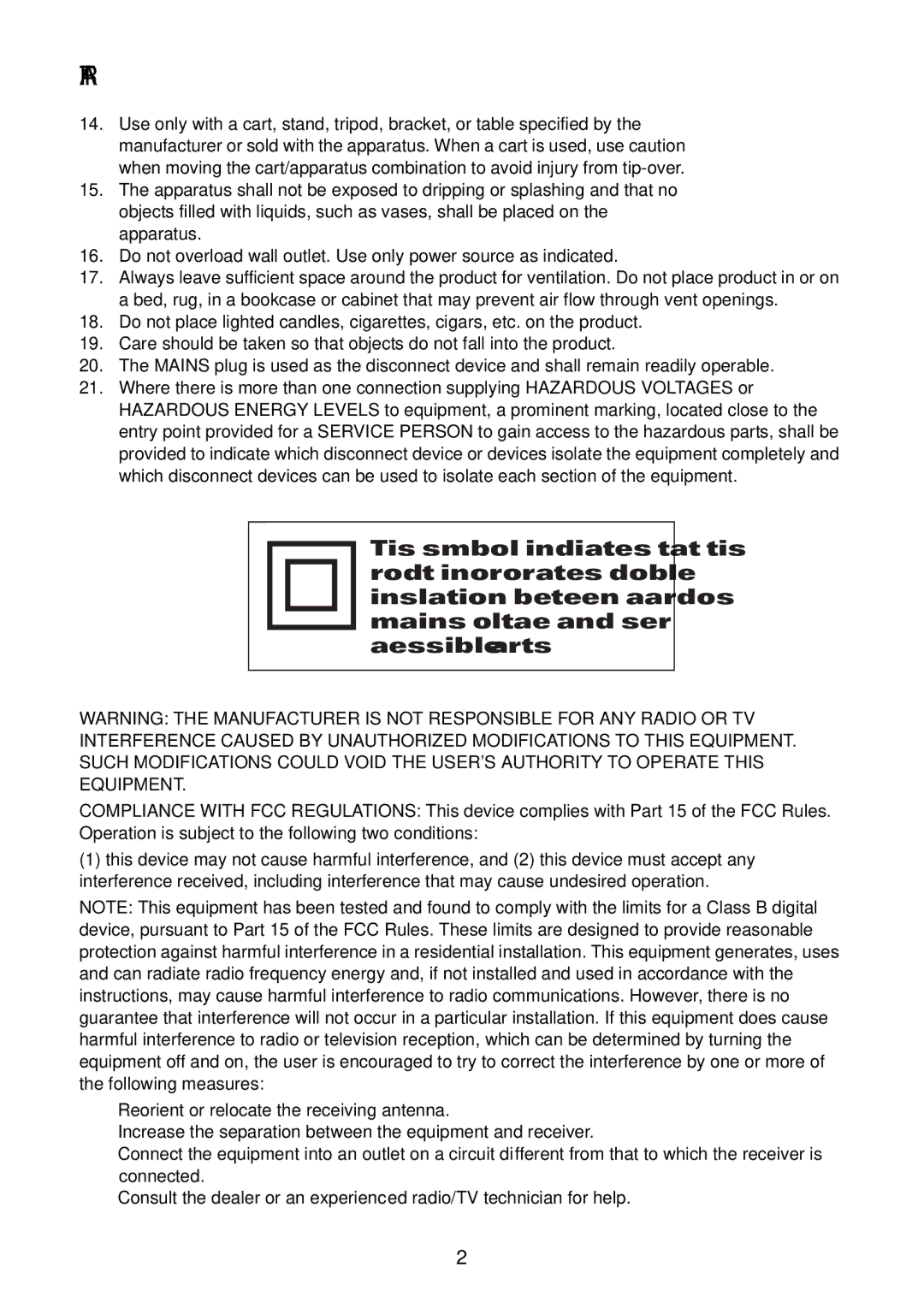 Acoustic Research ART1 owner manual 