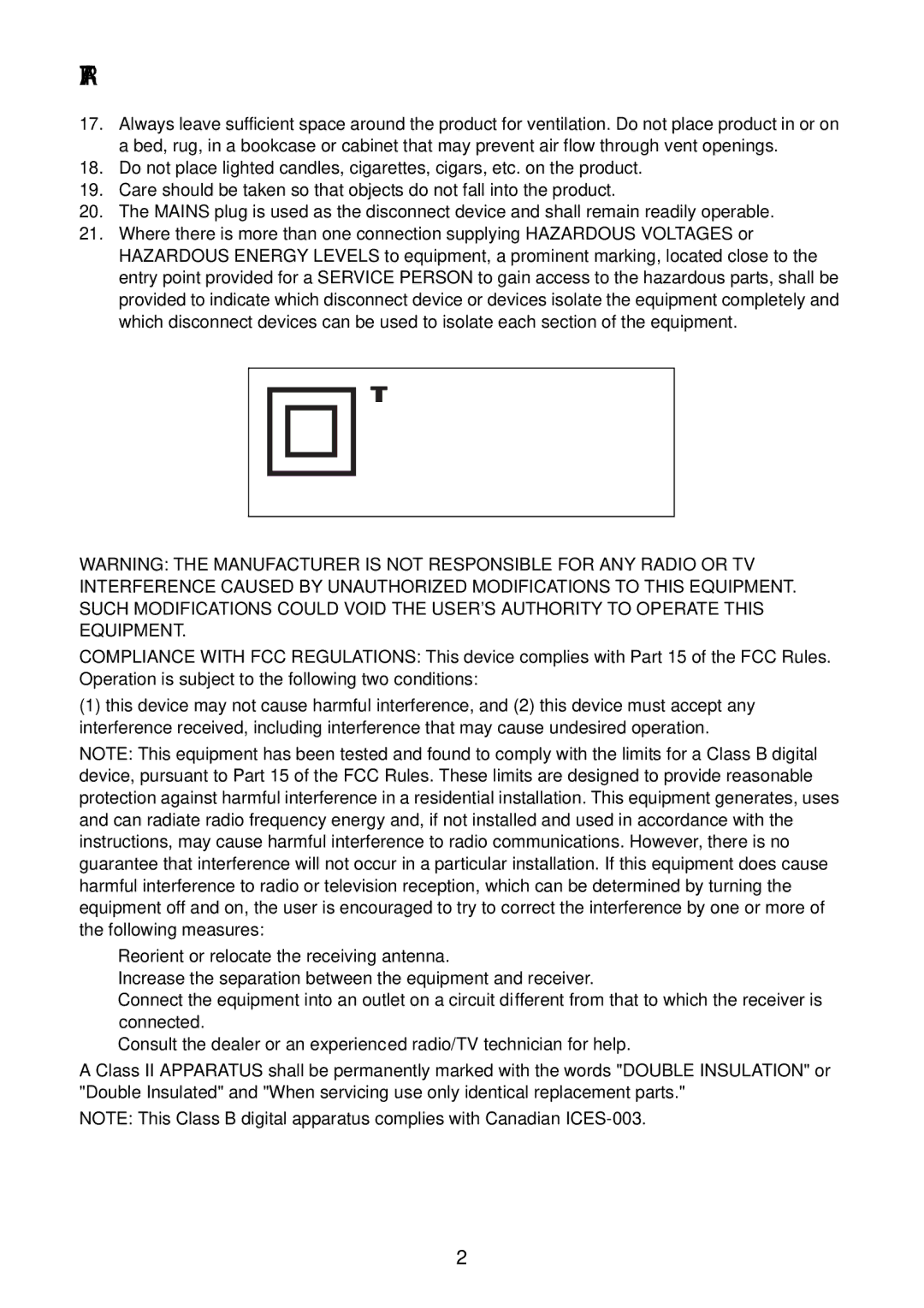 Acoustic Research ART7 user manual 