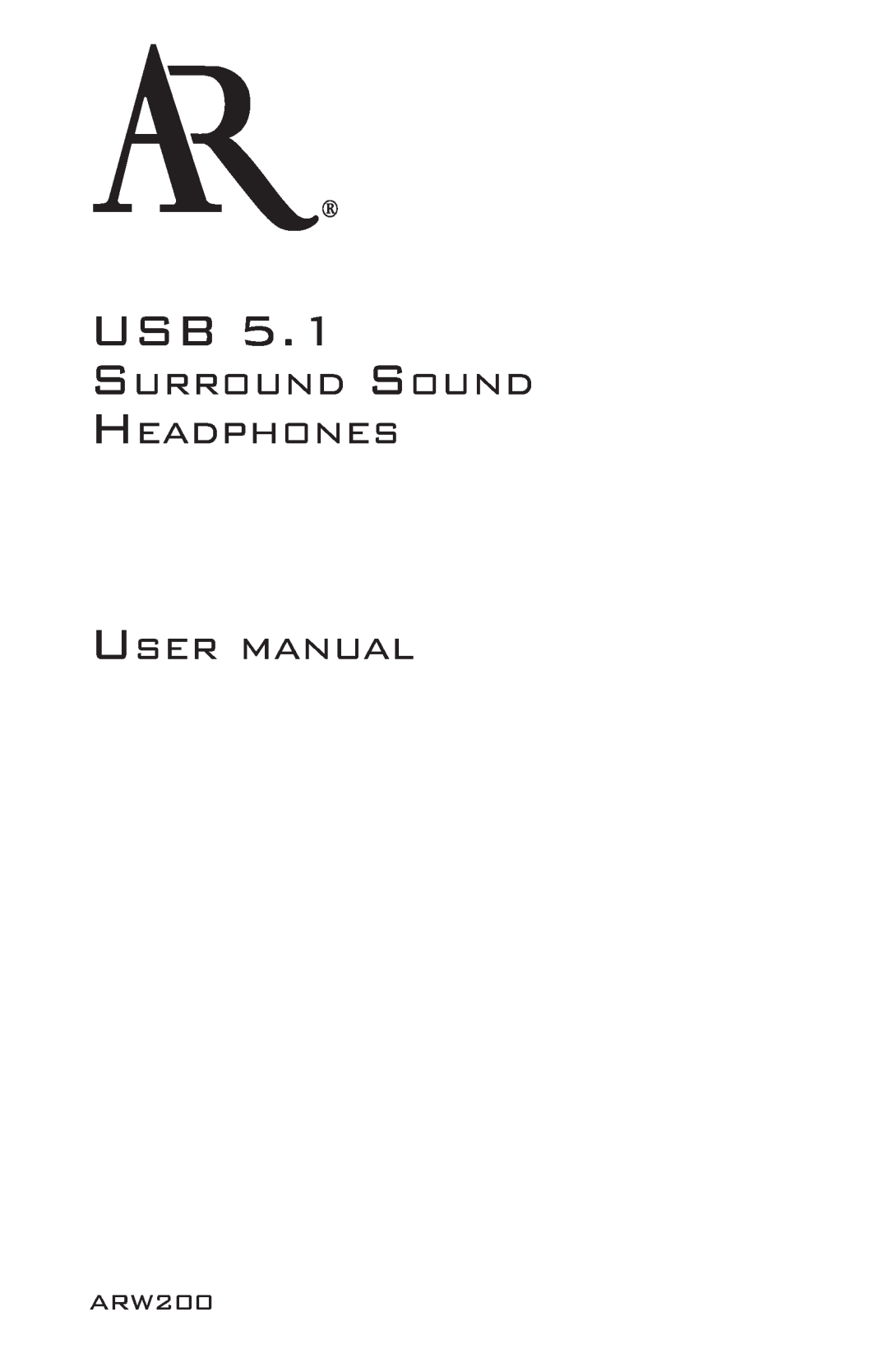 Acoustic Research ARW200 user manual 
