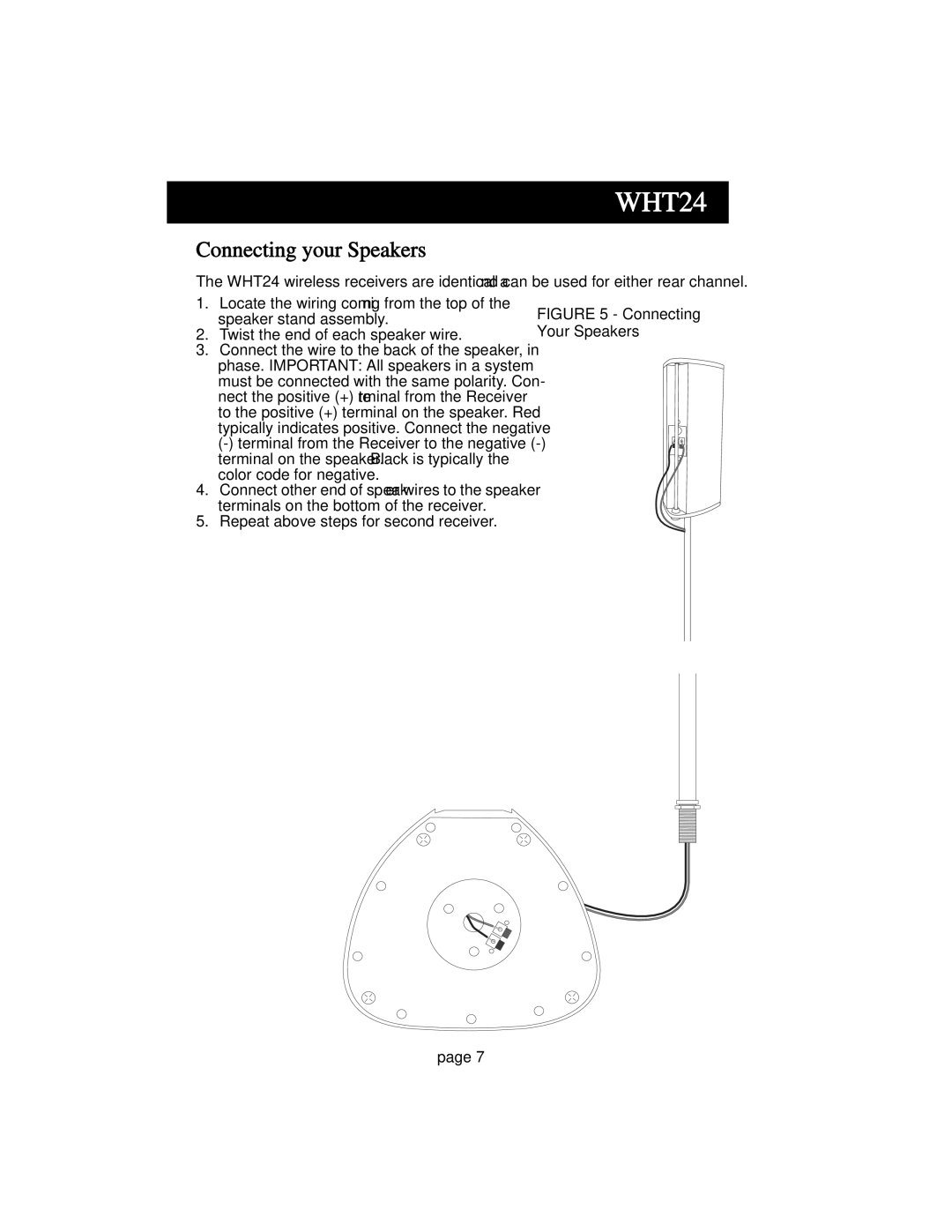 Acoustic Research HT60 operation manual Connecting your Speakers, Connecting Your Speakers 