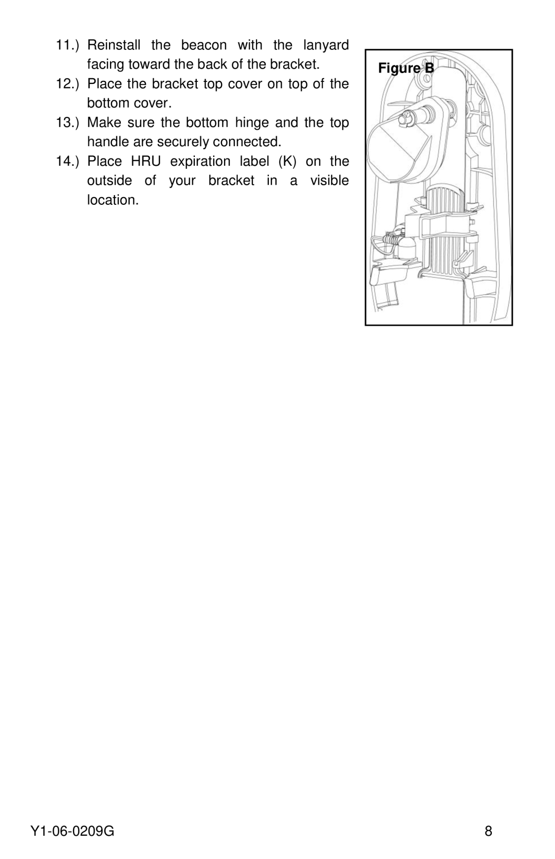 ACR Electronics HRU-100, 9490, Y1-06-0209G manual Figure B 