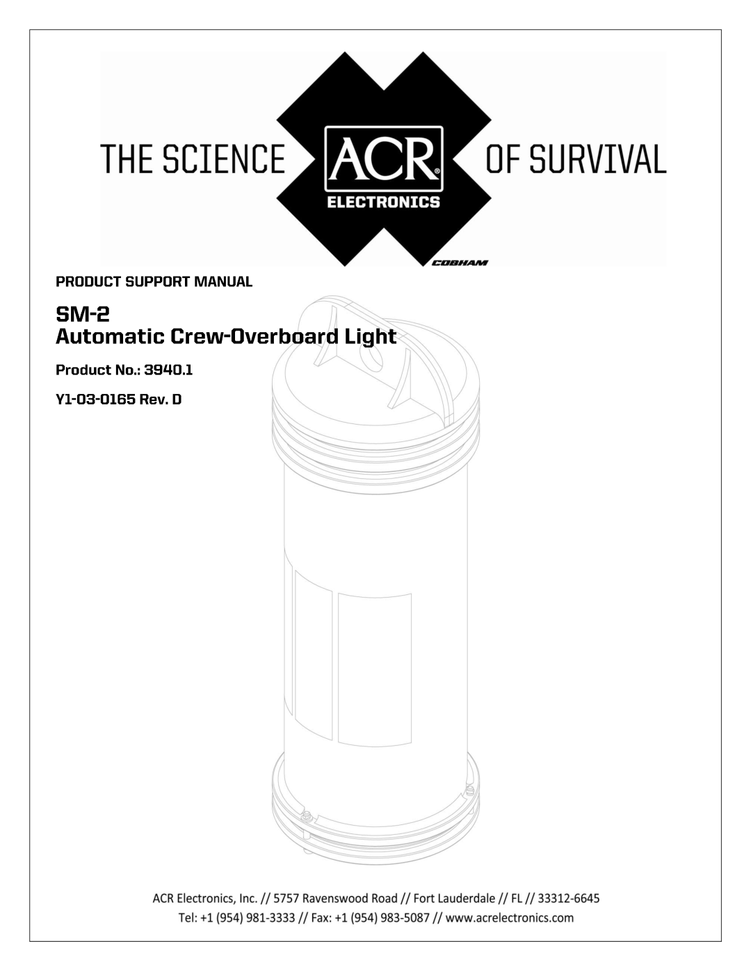 ACR Electronics SM-2, Y1-03-0165, 3940.1 manual 