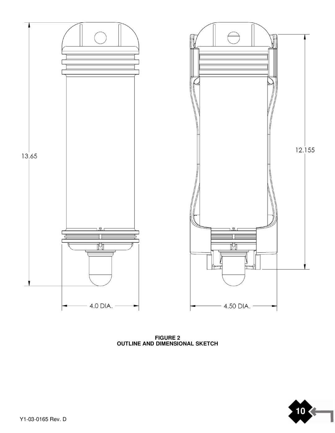 ACR Electronics SM-2, Y1-03-0165, 3940.1 manual Outline and Dimensional Sketch 