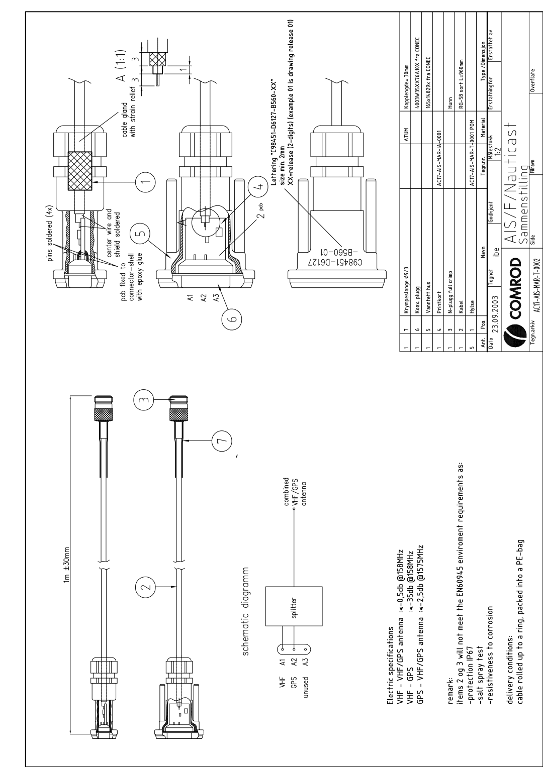 ACR Electronics Y1-03-0212-1 manual 