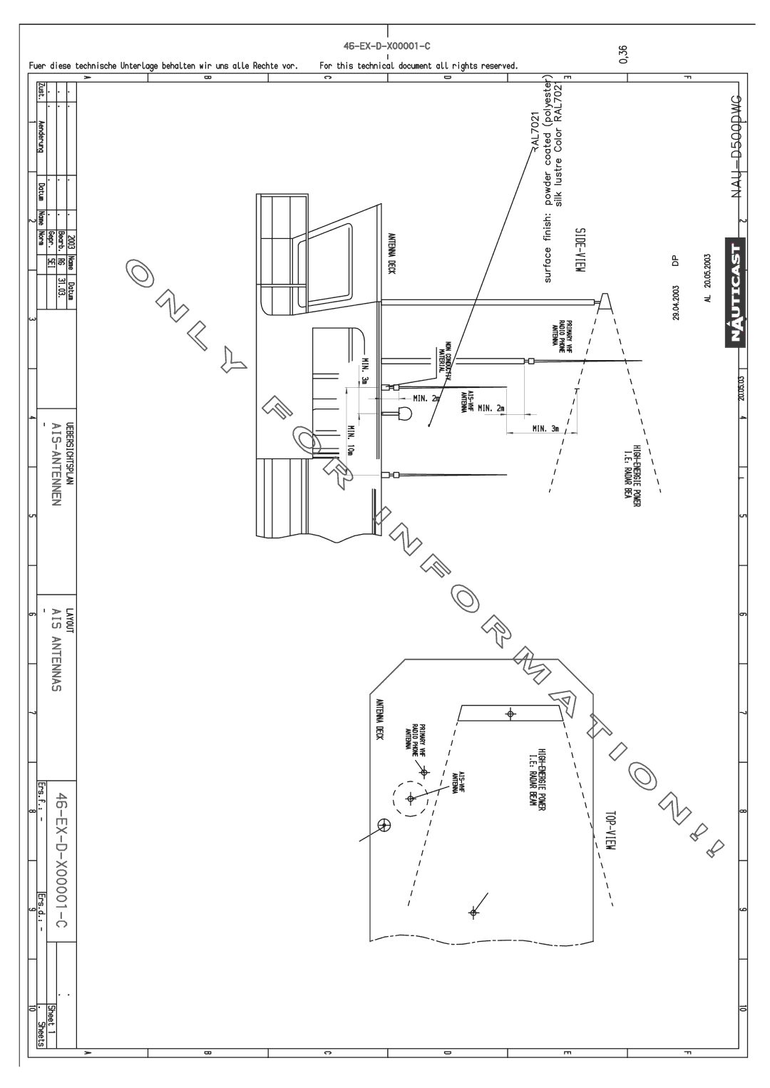 ACR Electronics Y1-03-0212-1 manual 