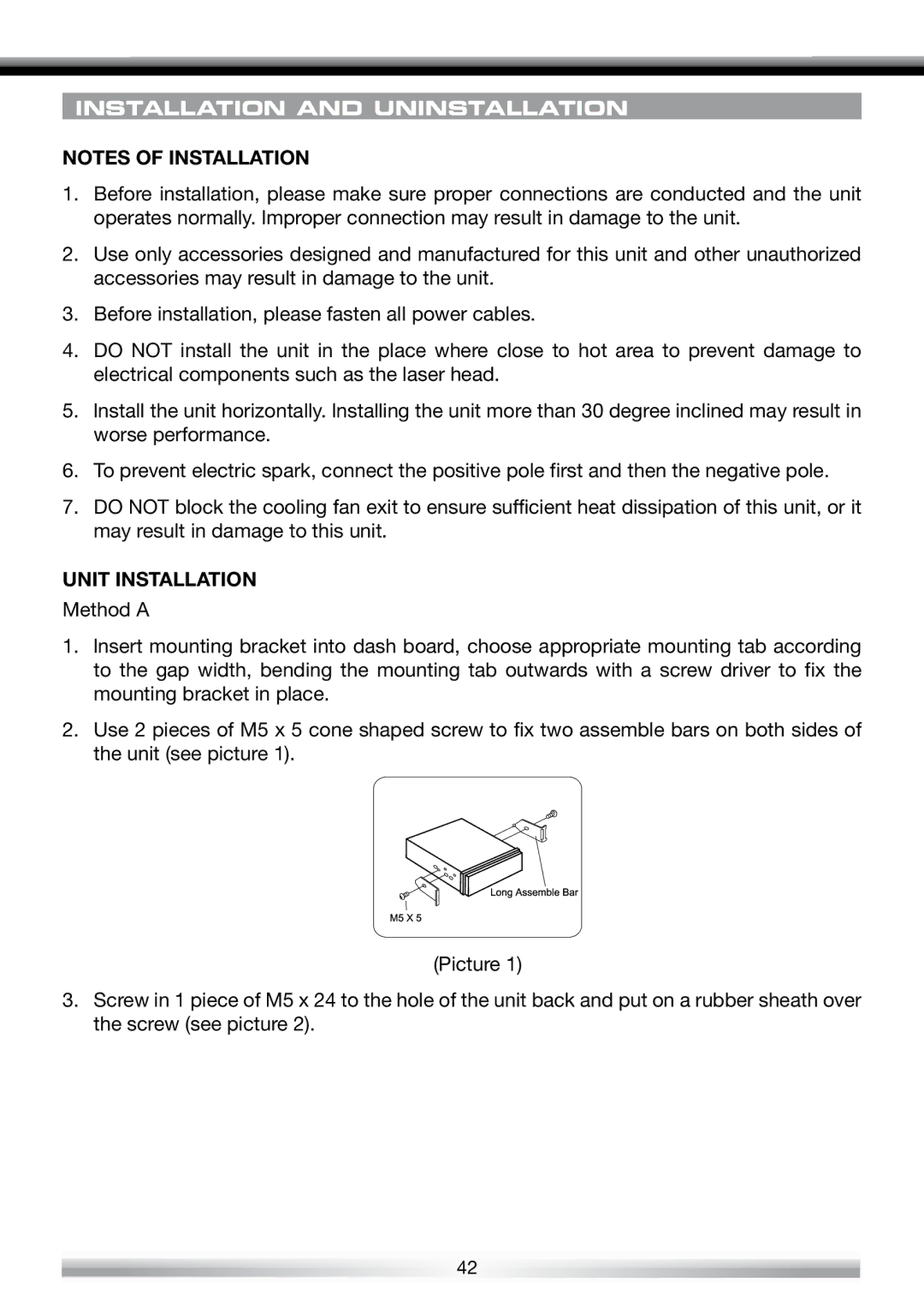 ACR Electronics ZE-NES14 user manual Installation and Uninstallation, Unit Installation 