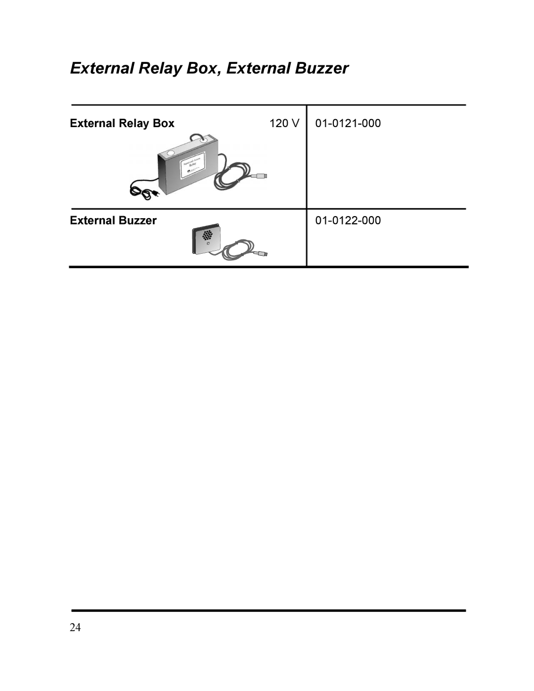 Acroprint DC7000 manual External Relay Box 120, External Buzzer 