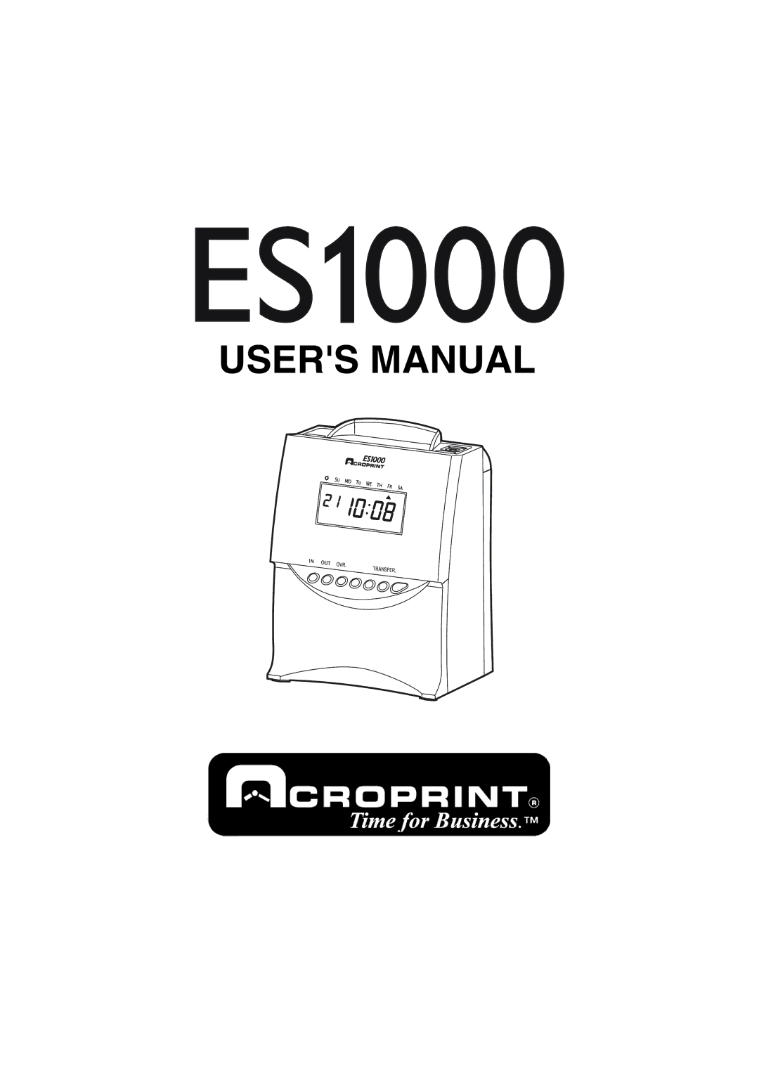 Acroprint ES1000 user manual 