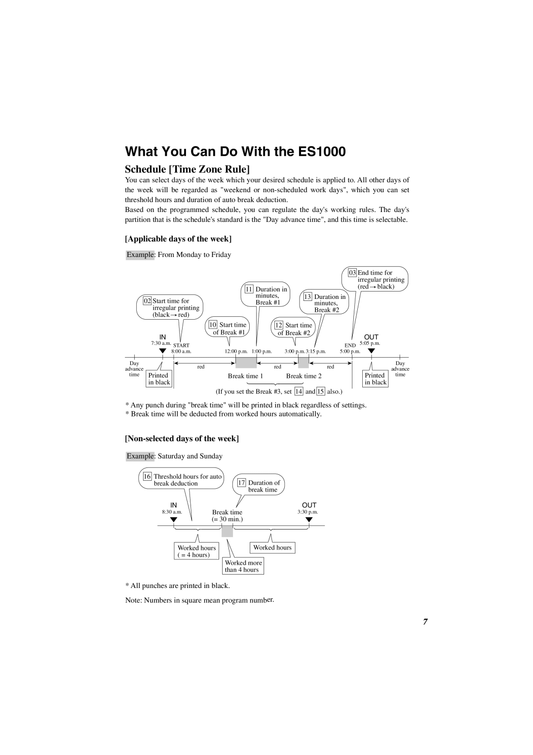 Acroprint user manual What You Can Do With the ES1000, Schedule Time Zone Rule 