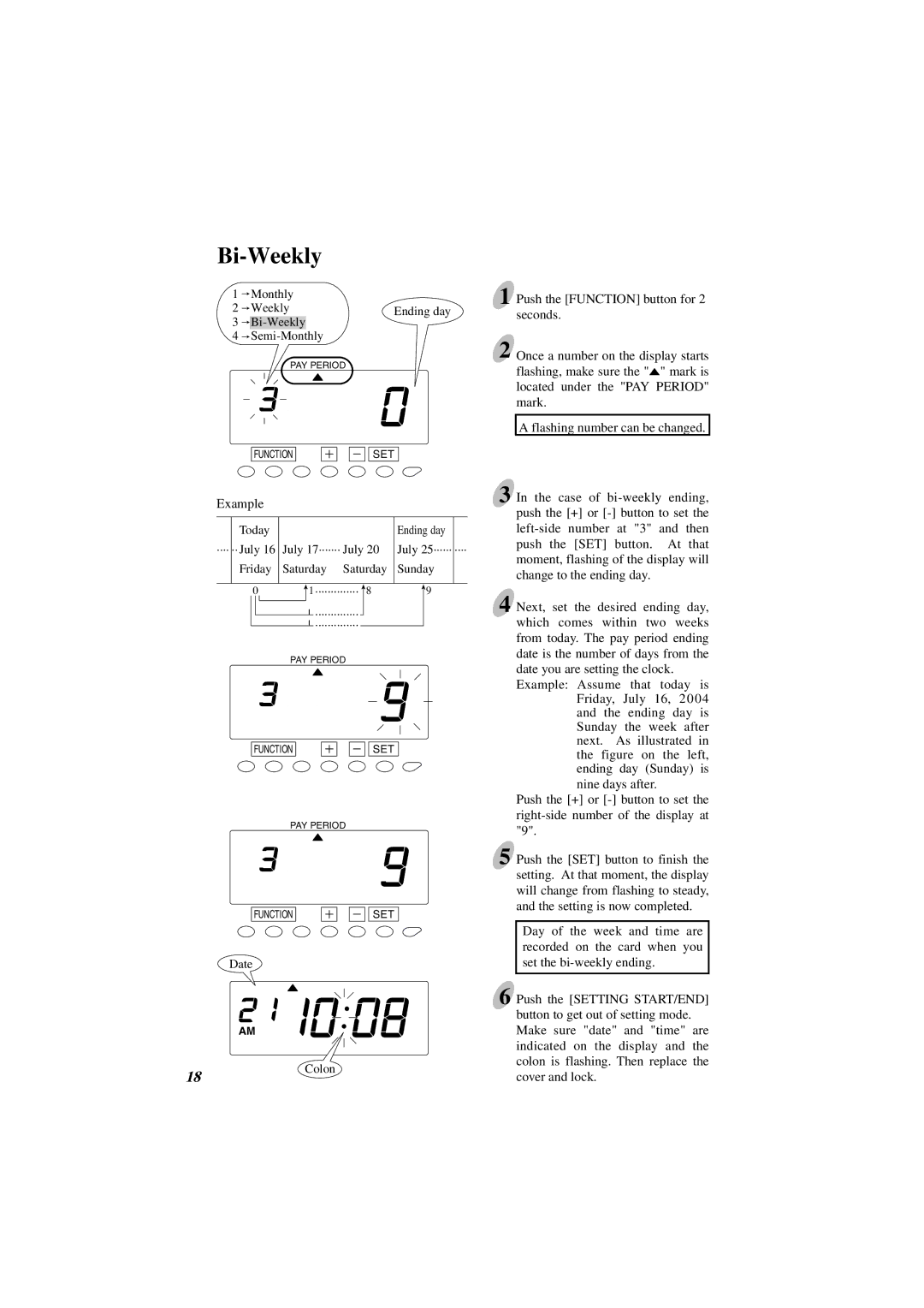 Acroprint ES1000 user manual Bi-Weekly 