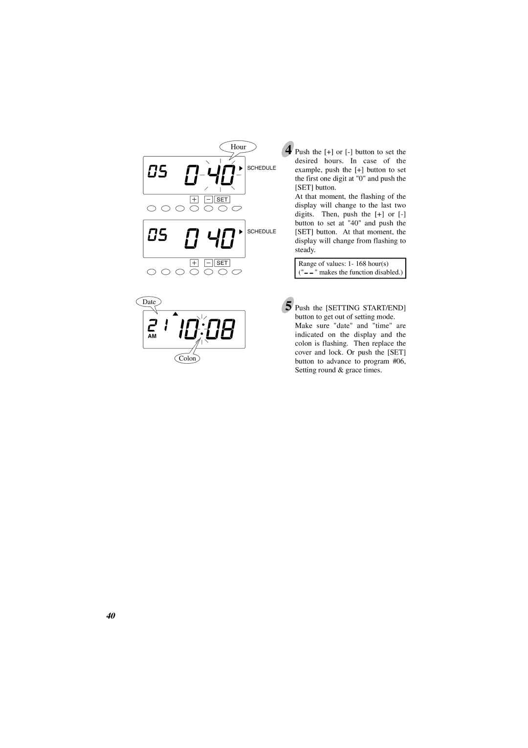 Acroprint ES1000 user manual Date Hour 