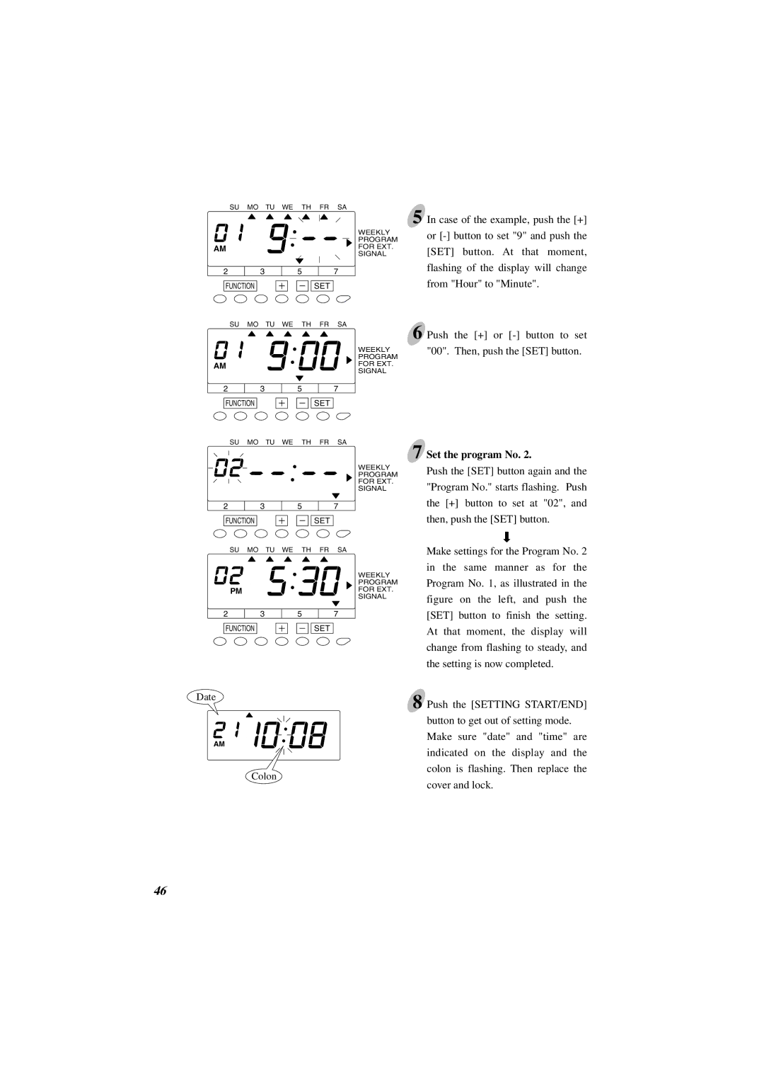 Acroprint ES1000 user manual Push the + or button to set 00. Then, push the SET button 