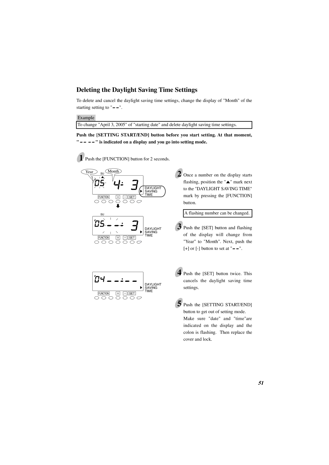 Acroprint ES1000 user manual Deleting the Daylight Saving Time Settings 