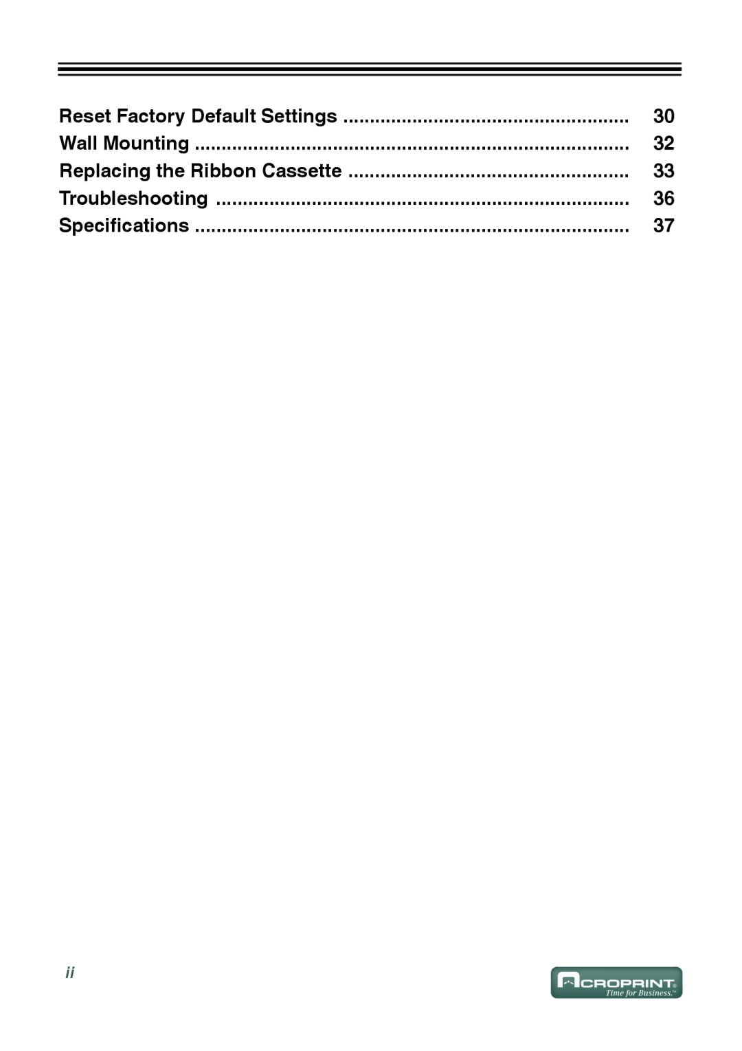 Acroprint ES700 user manual 