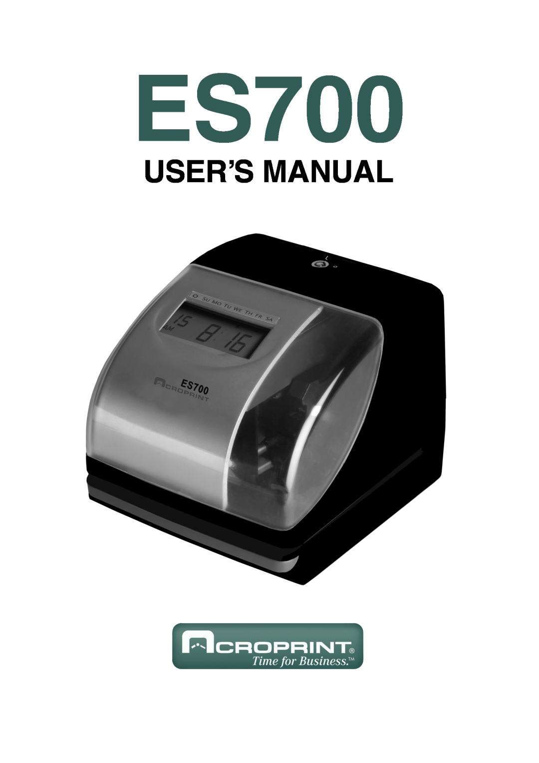Acroprint ES700 user manual 