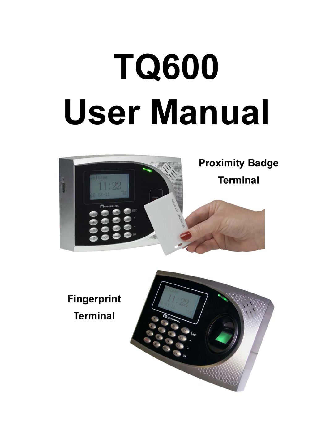 Acroprint TQ600, V3 user manual 