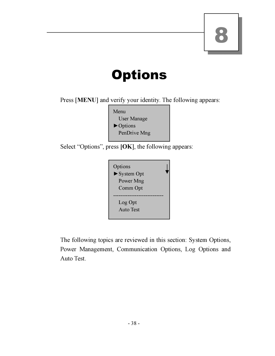 Acroprint V3, TQ600 user manual Options 