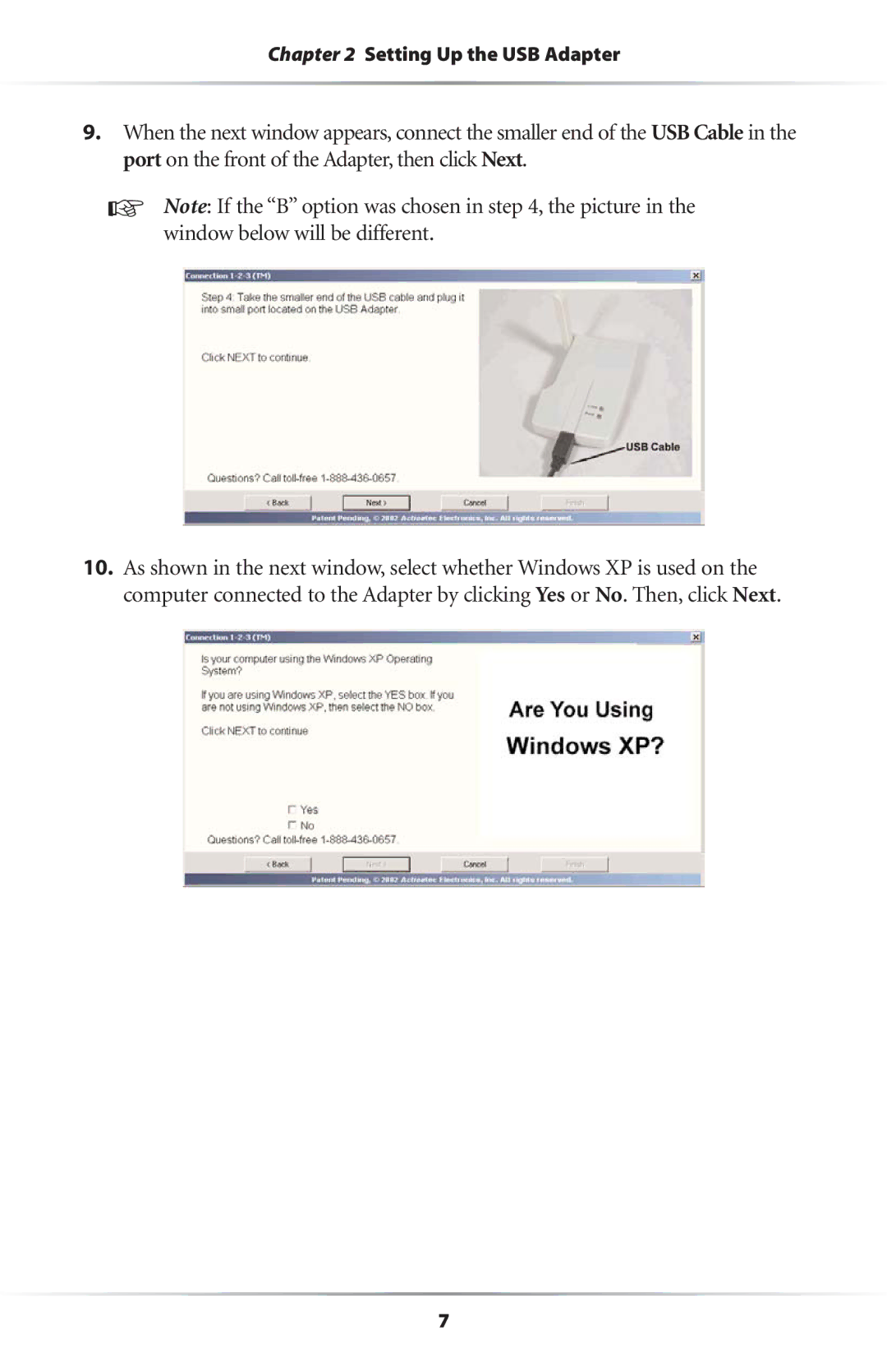 Actiontec electronic 11 Mbps user manual Setting Up the USB Adapter 