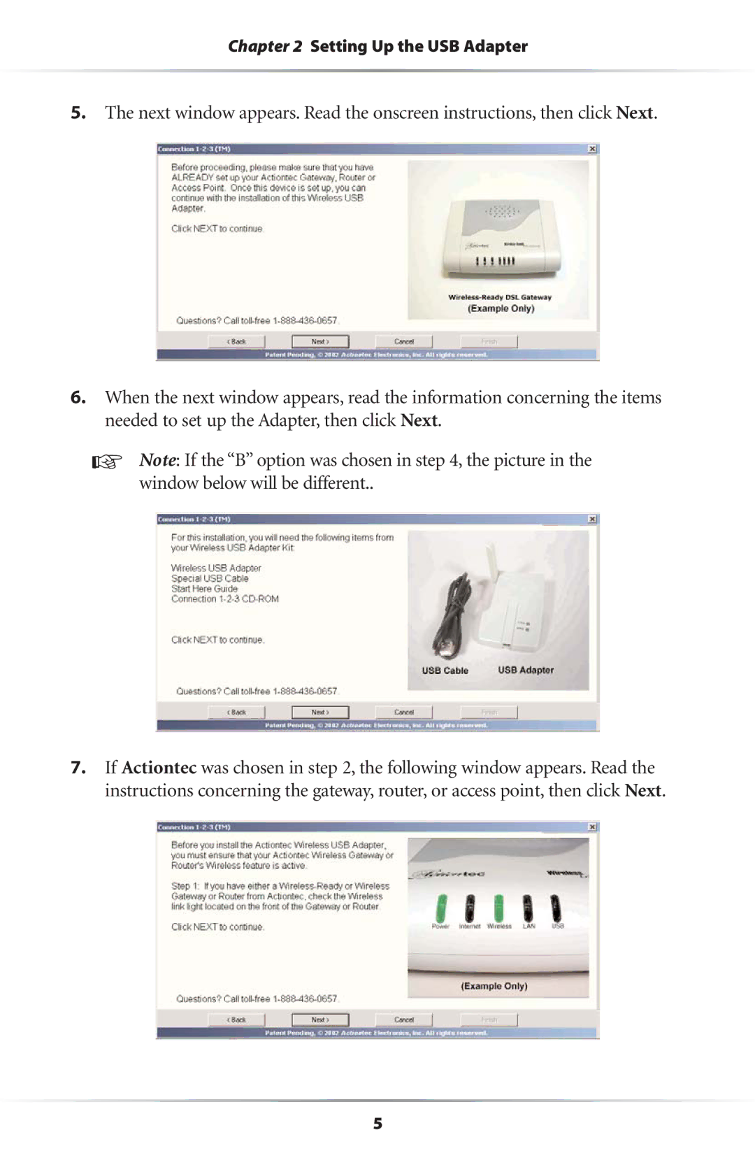 Actiontec electronic 11 Mbps user manual Setting Up the USB Adapter 