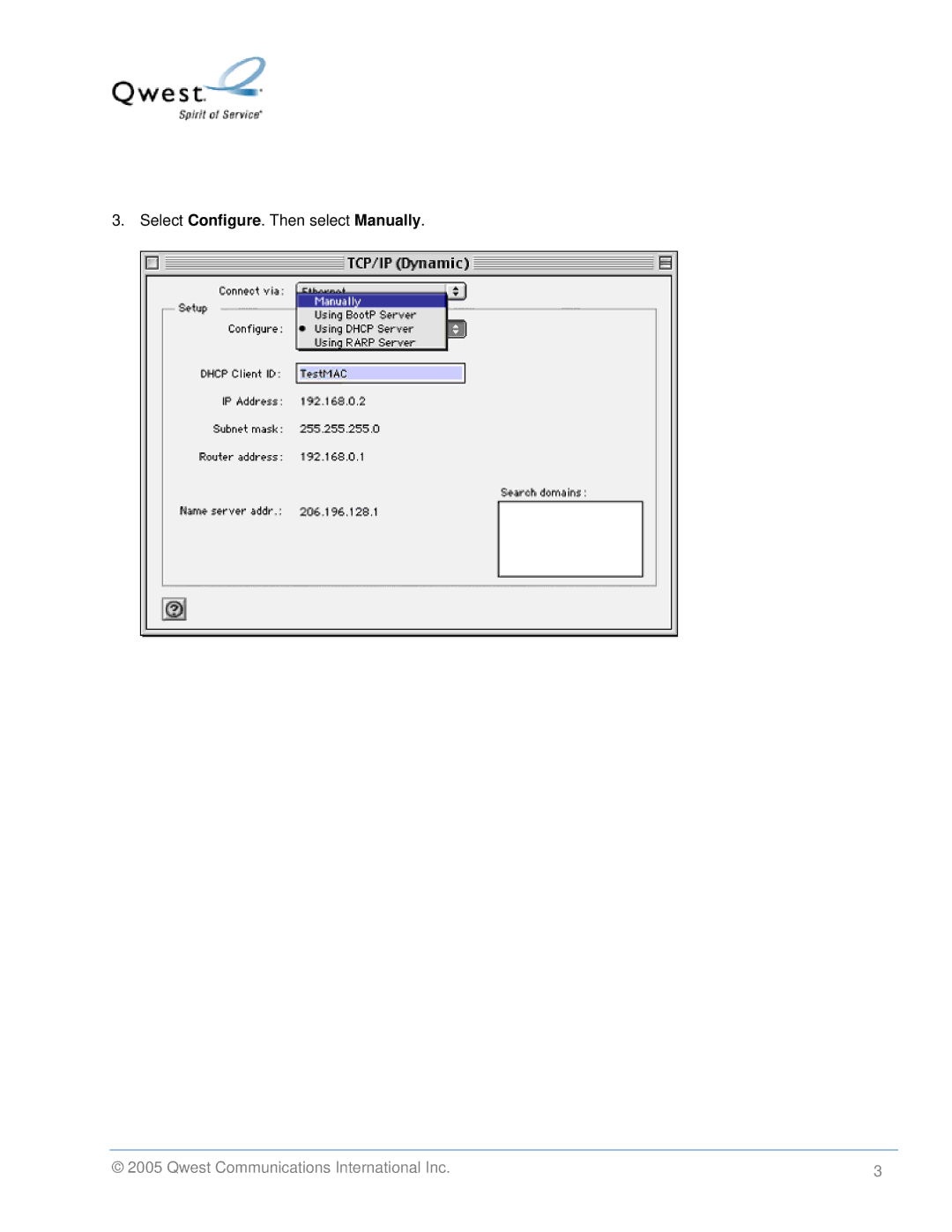 Actiontec electronic 1520, 1524 manual Select Configure. Then select Manually 