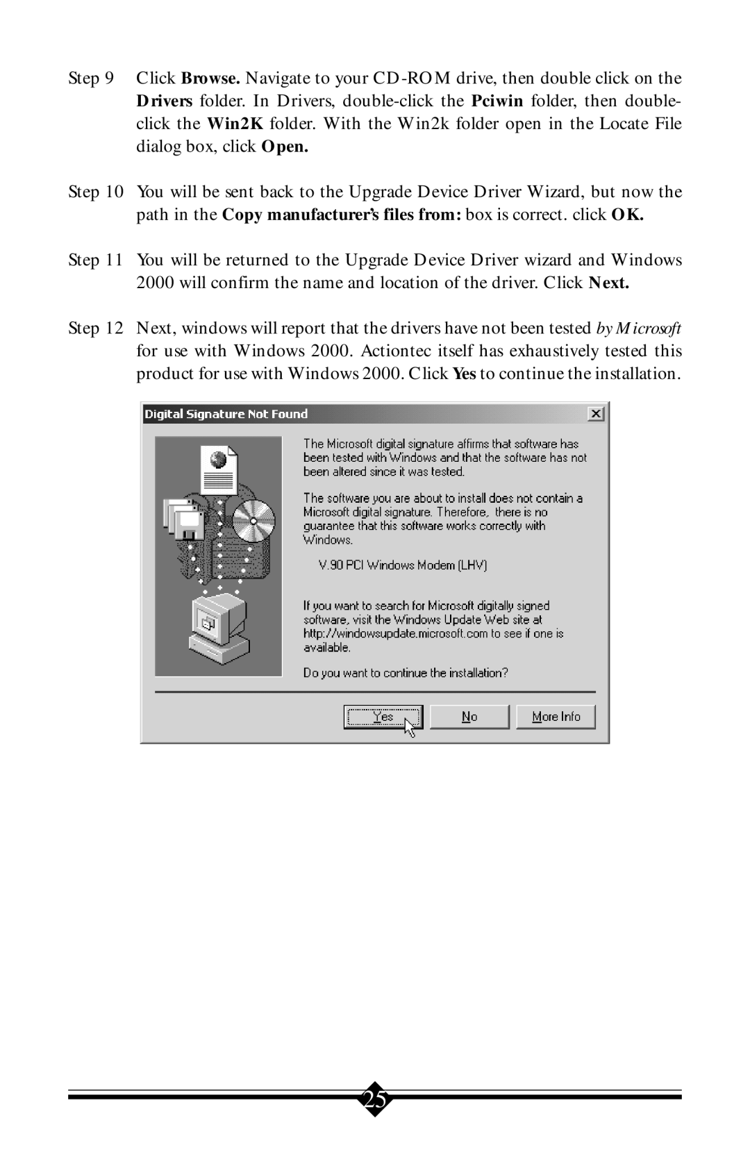 Actiontec electronic 56K V.90 manual 