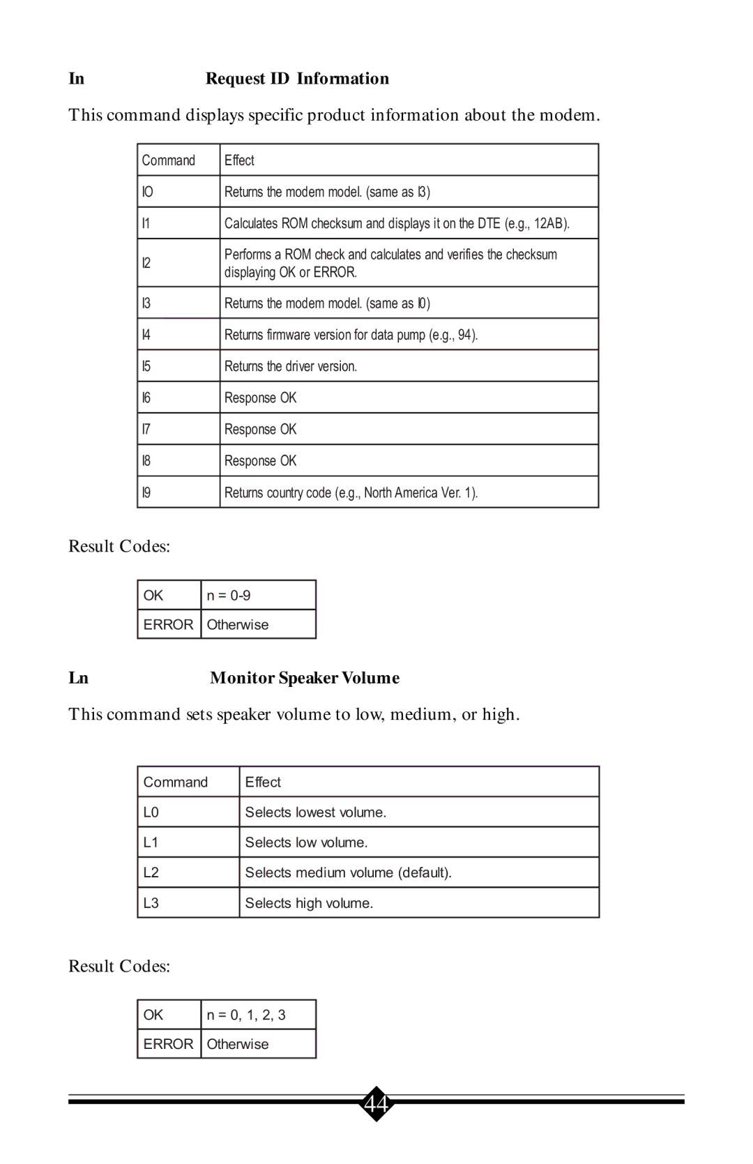 Actiontec electronic 56K V.90 manual Request ID Information, Monitor Speaker Volume 