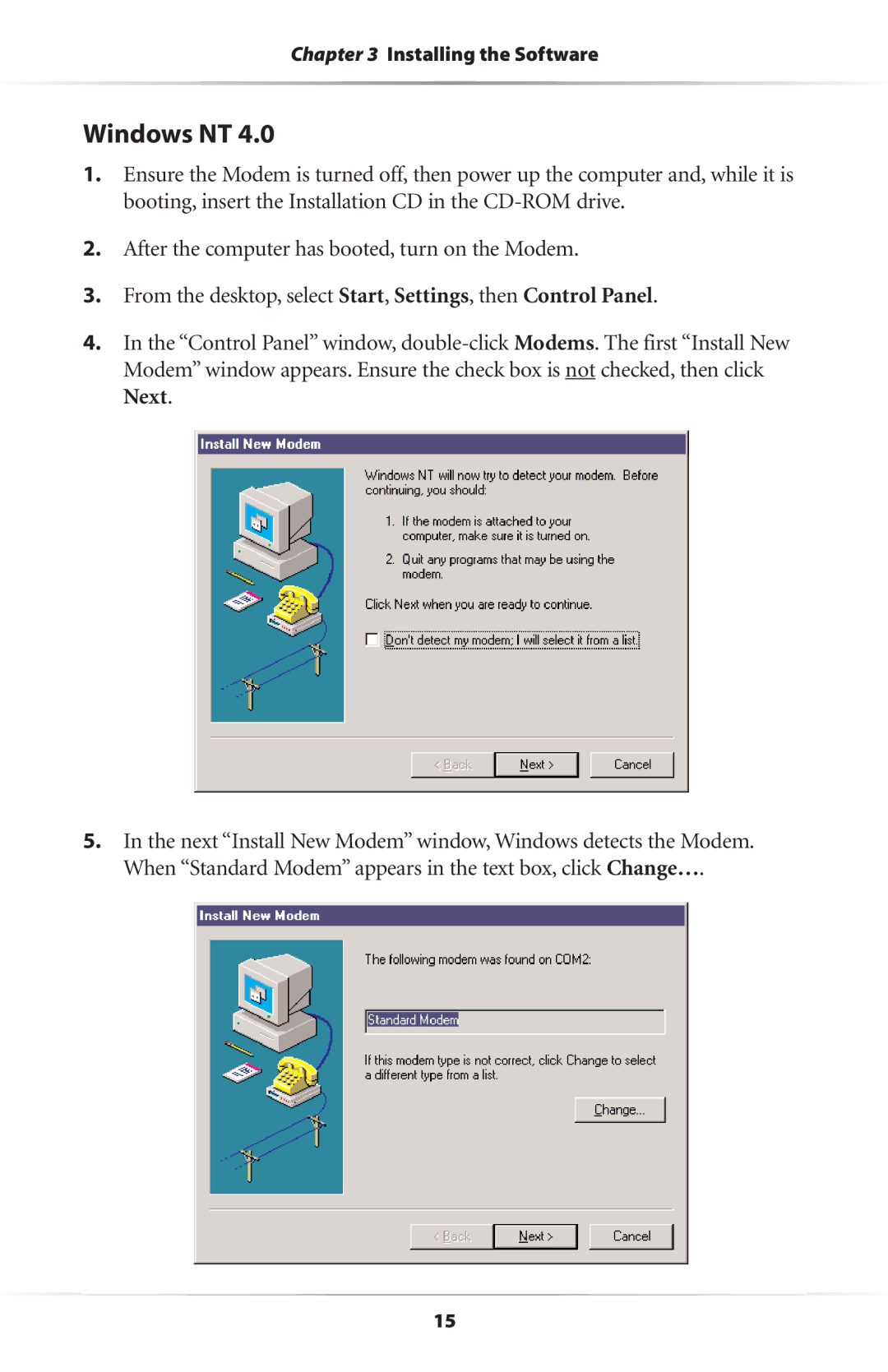 Actiontec electronic 56K/V.92 user manual Windows NT 