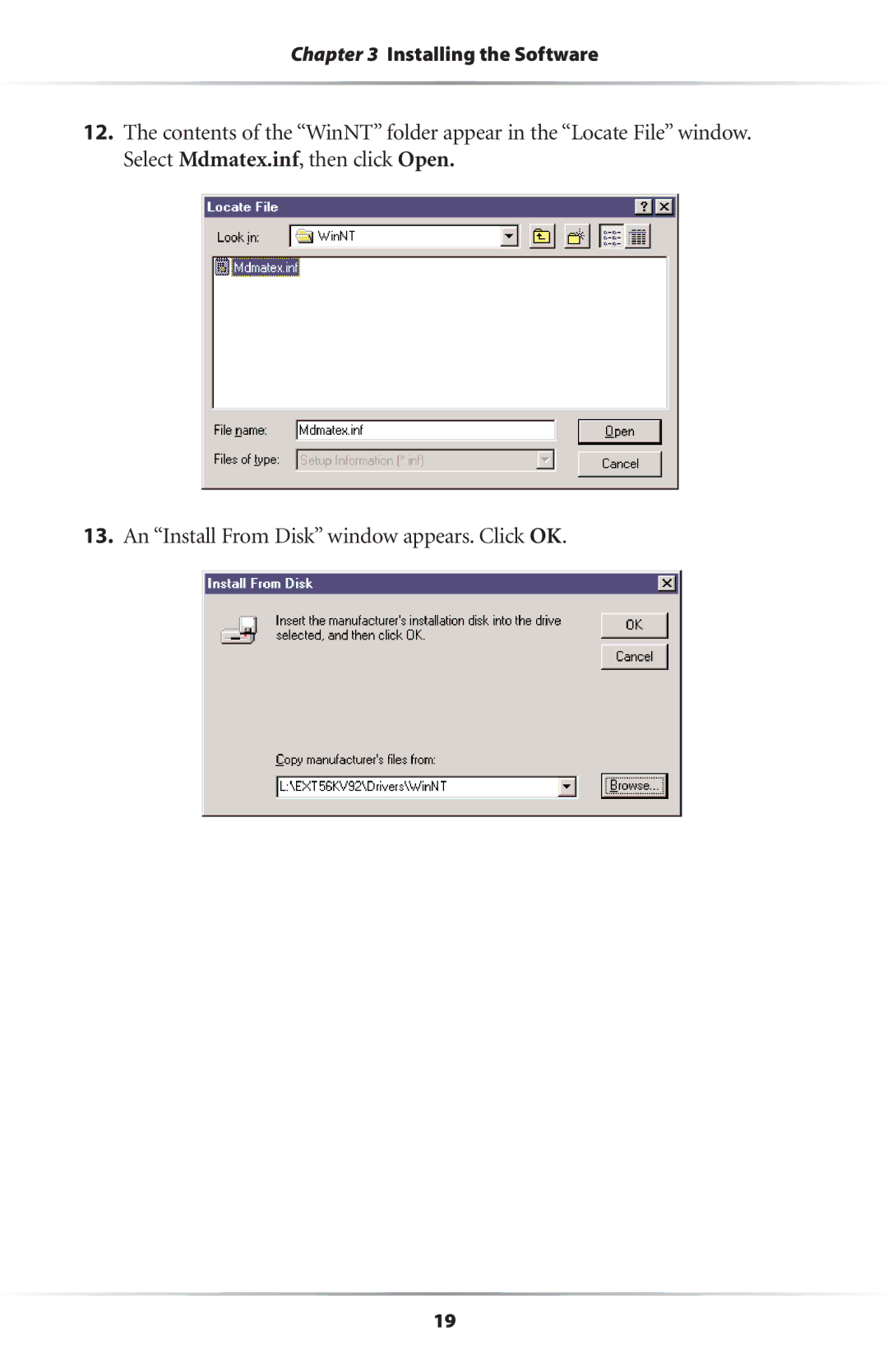 Actiontec electronic 56K/V.92 user manual Installing the Software 