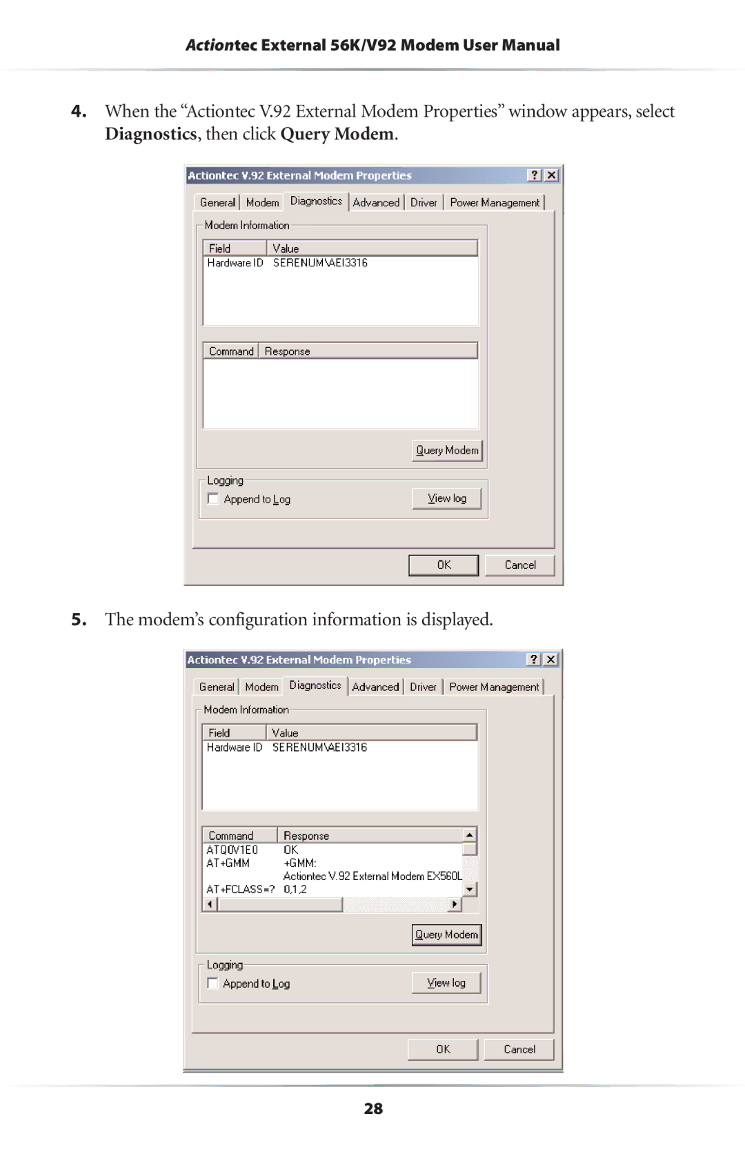 Actiontec electronic 56K/V.92 user manual 