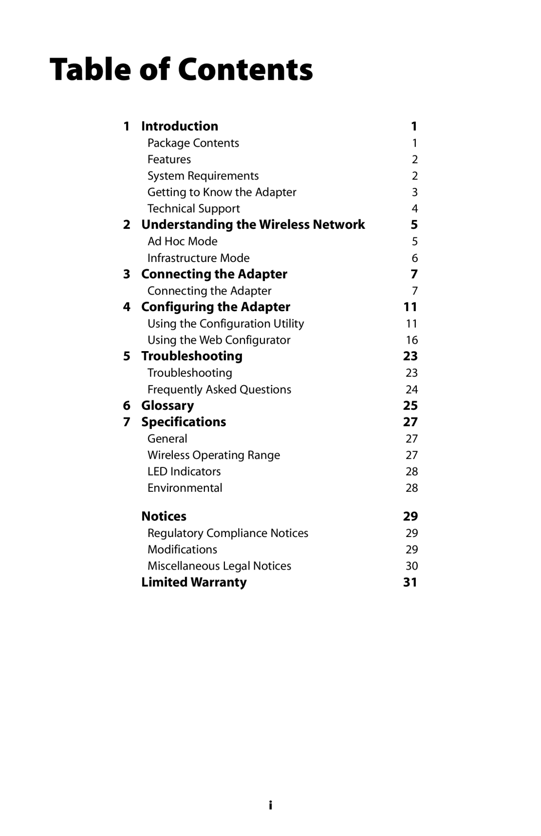 Actiontec electronic 802EAG user manual Table of Contents 