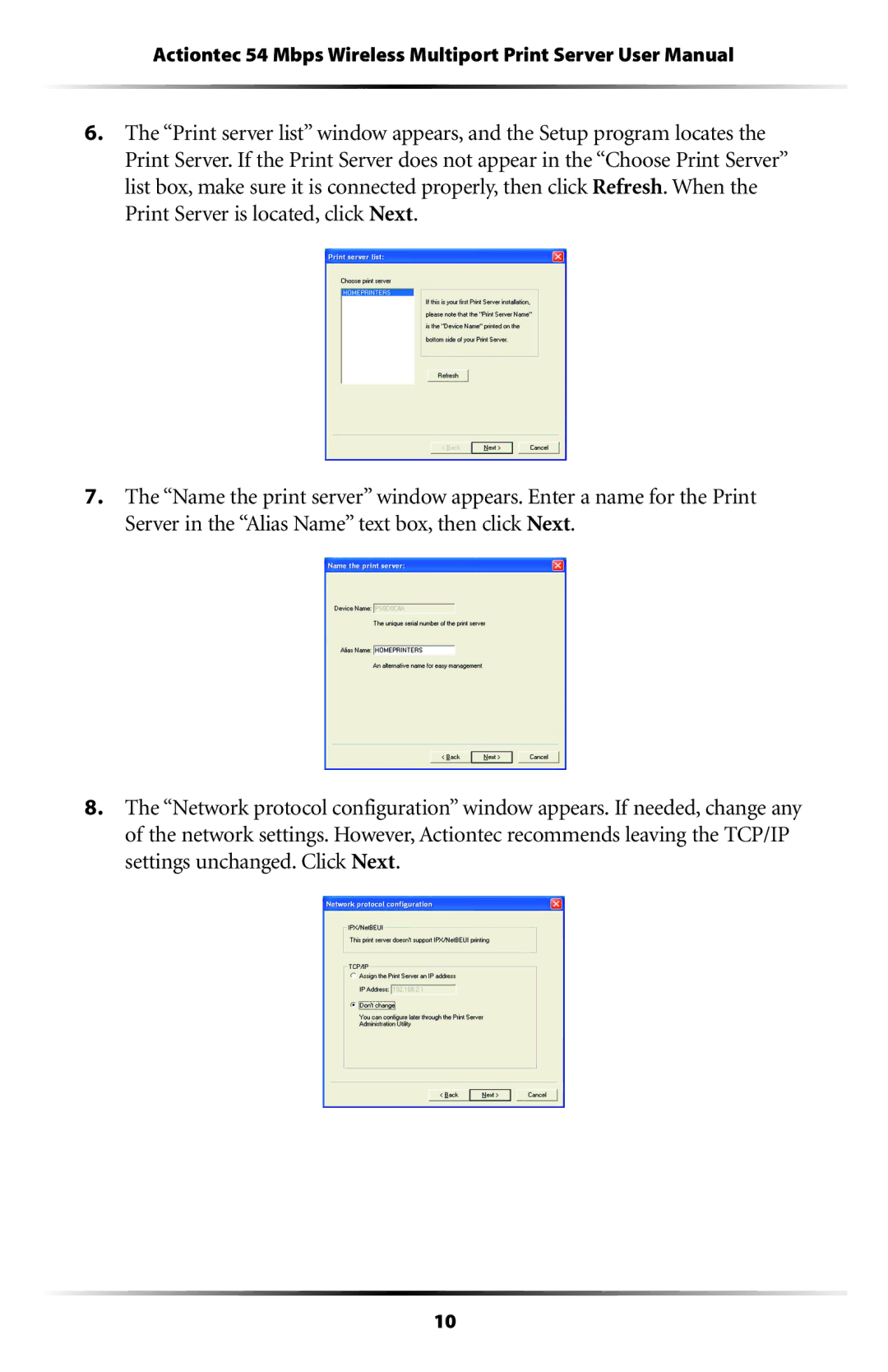 Actiontec electronic 802PSG user manual 