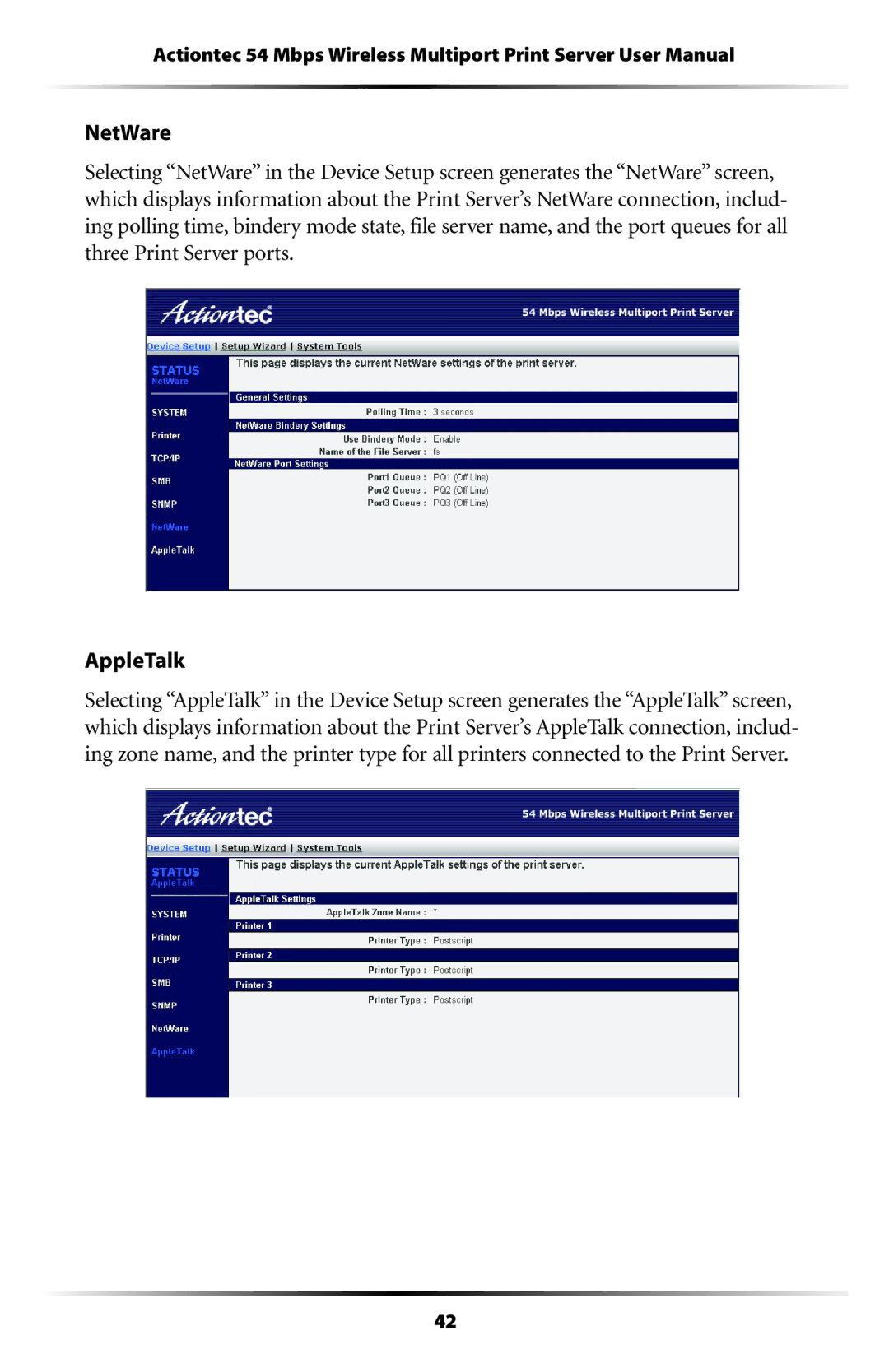 Actiontec electronic 802PSG user manual 