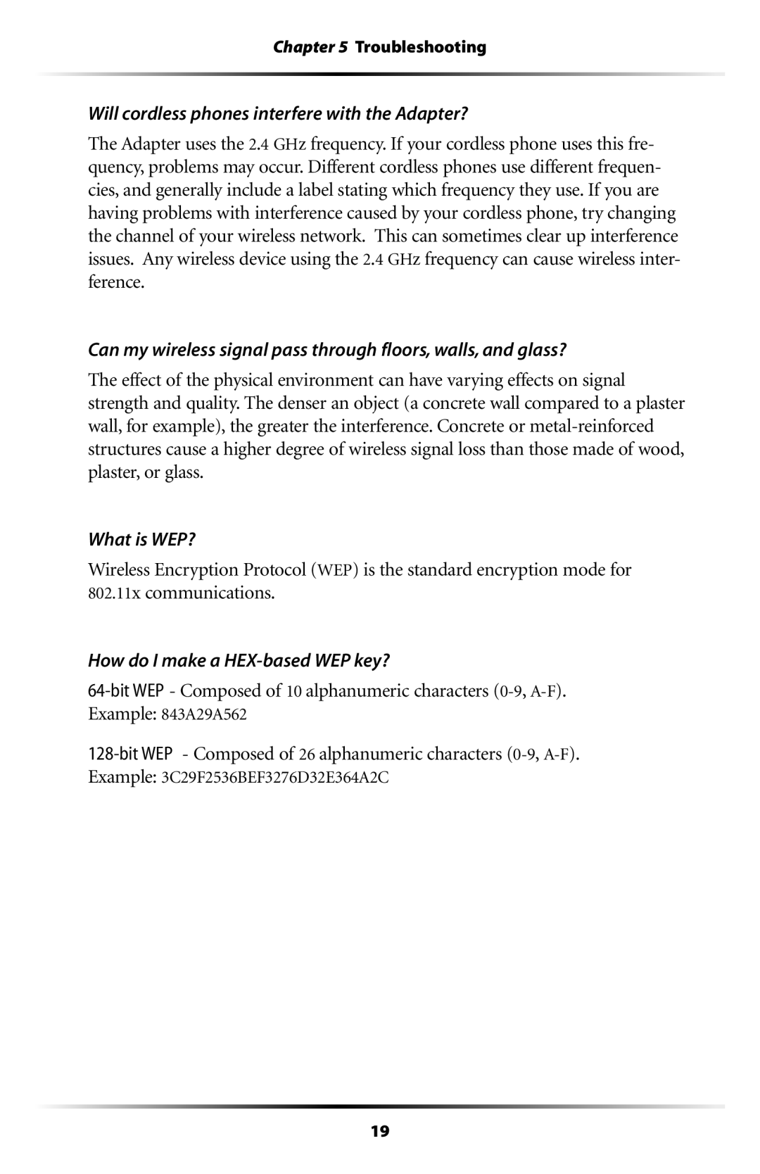 Actiontec electronic 802UIG user manual Will cordless phones interfere with the Adapter? 