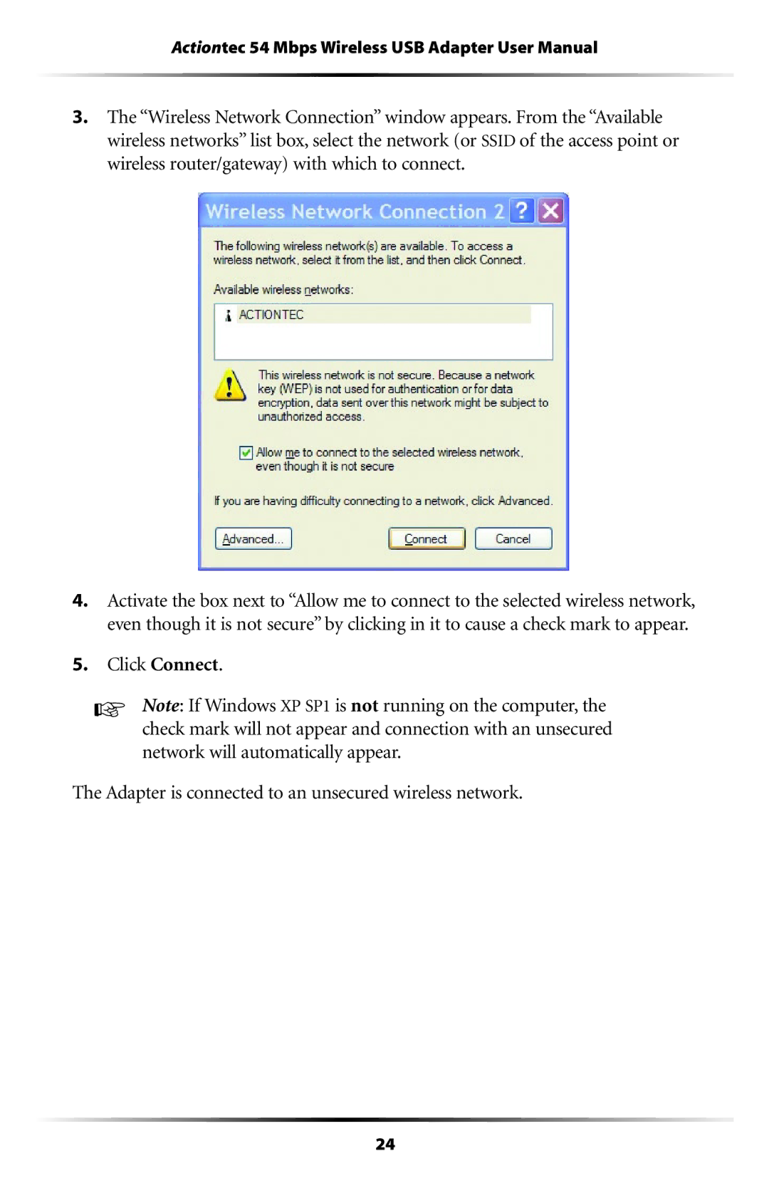 Actiontec electronic 802UIG user manual 