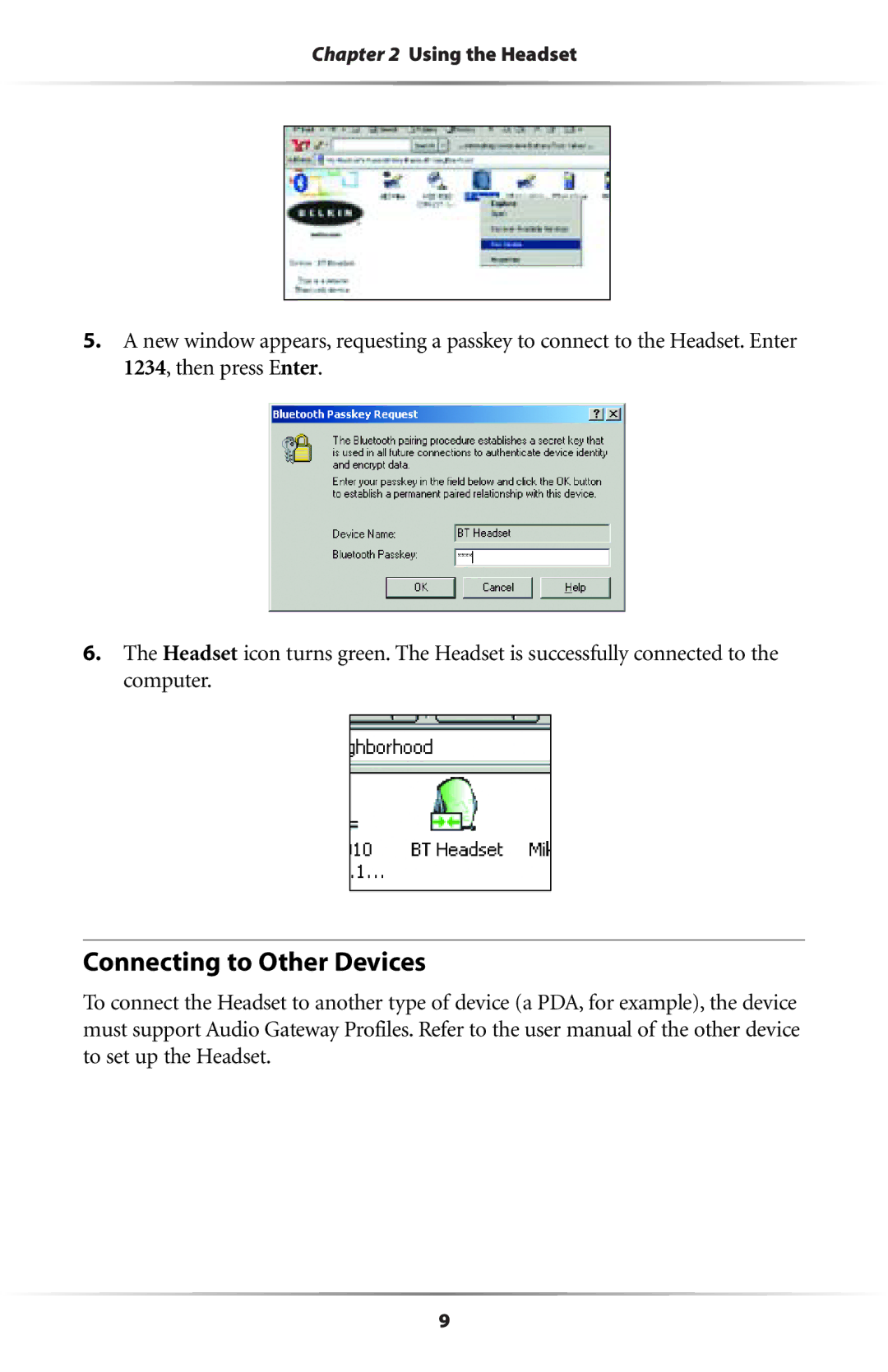 Actiontec electronic BTHS-6023-F user manual Connecting to Other Devices 