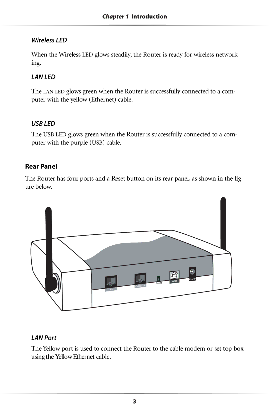 Actiontec electronic GE344000-01 user manual Wireless LED, Rear Panel, LAN Port 