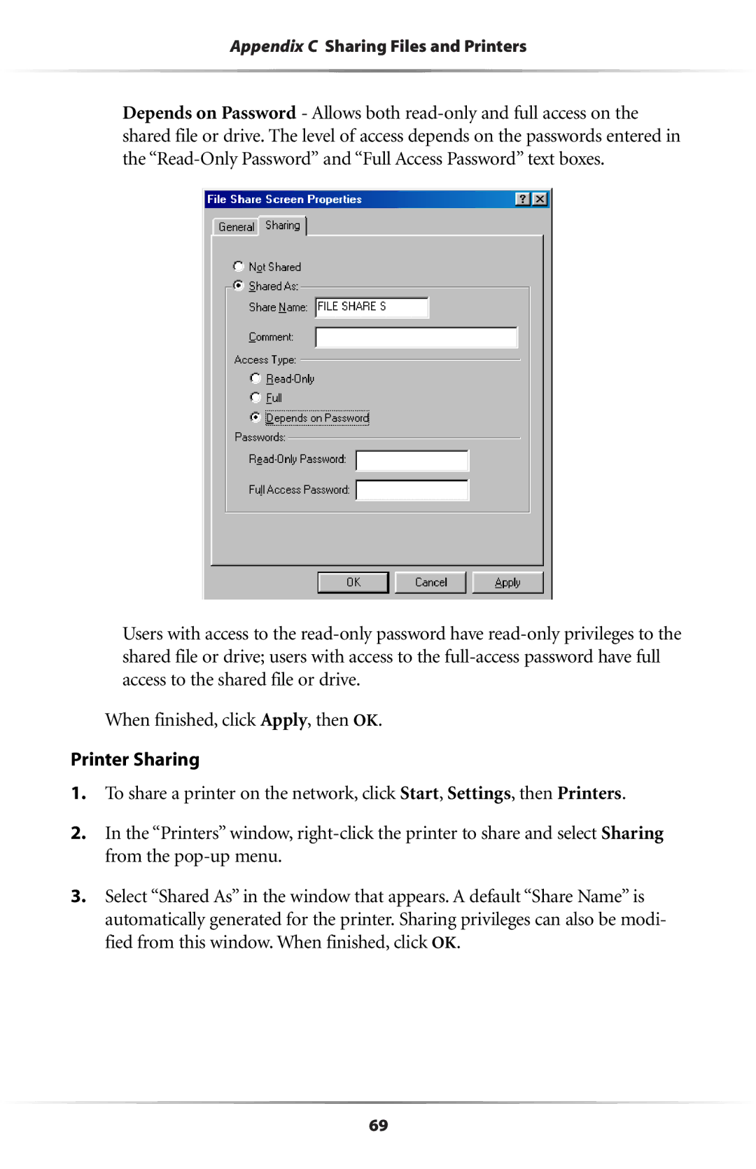 Actiontec electronic GE344000-01 user manual Printer Sharing 