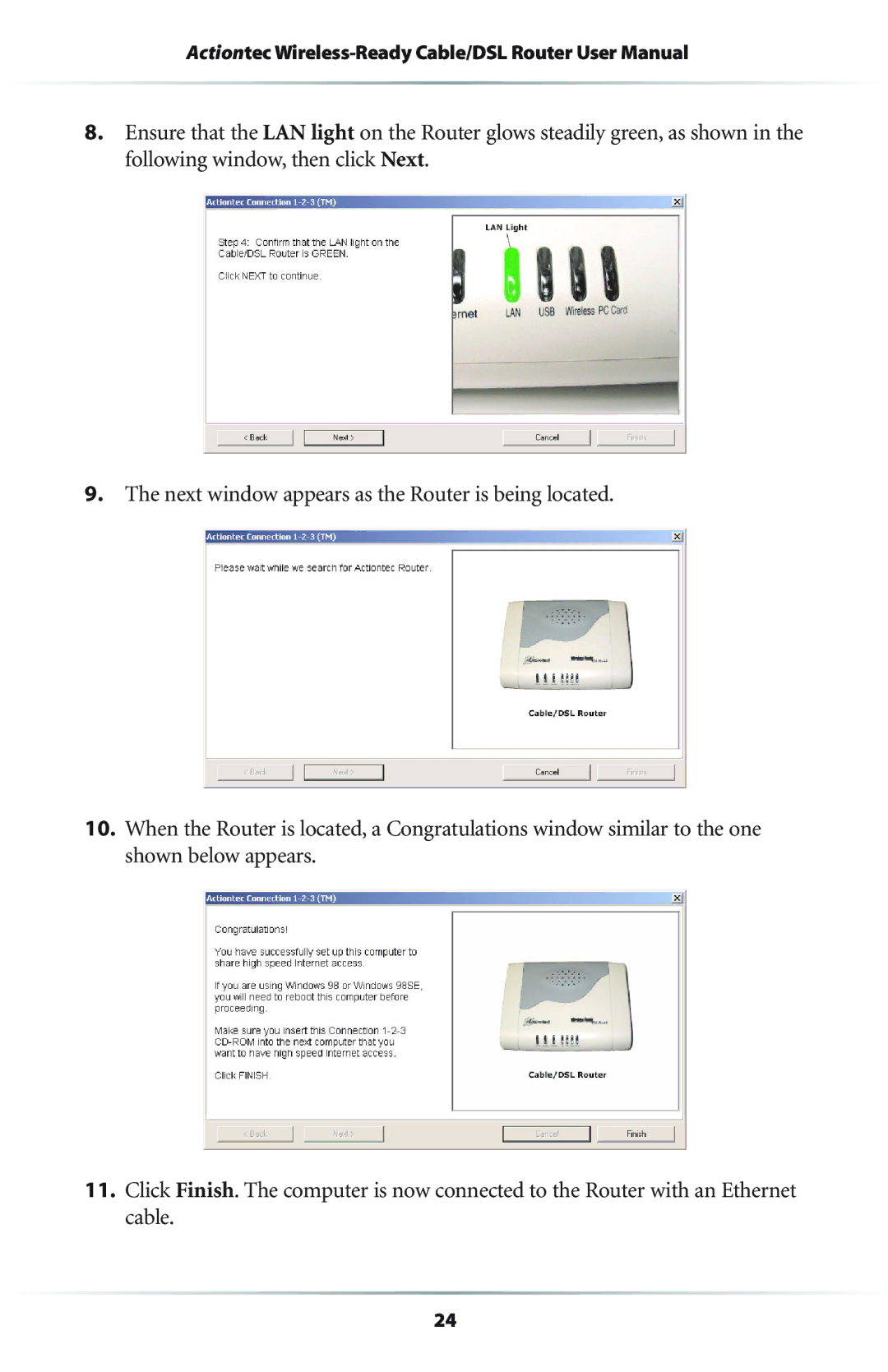 Actiontec electronic GEU404000-01 user manual 