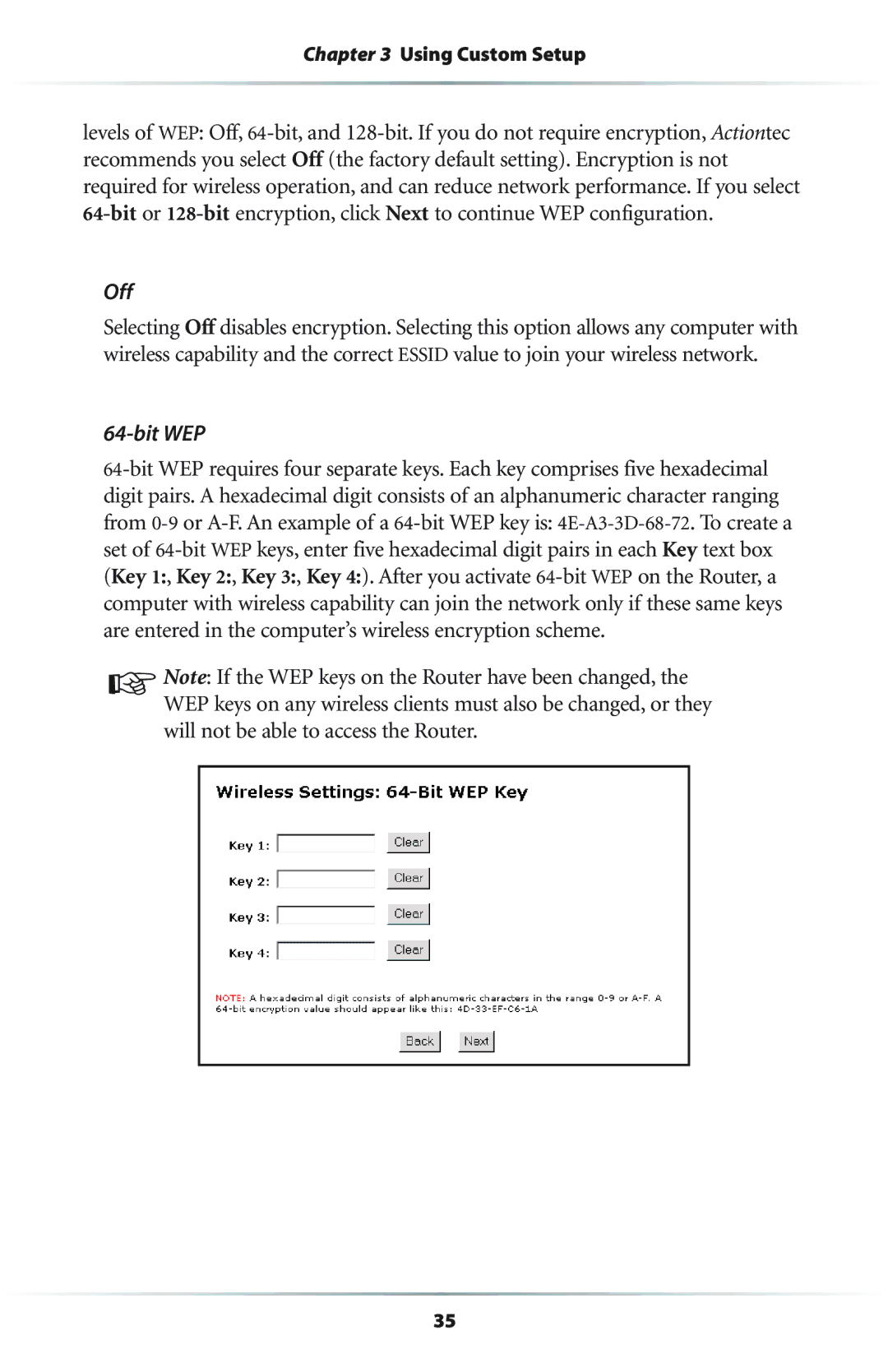 Actiontec electronic GEU404000-01 user manual Off 