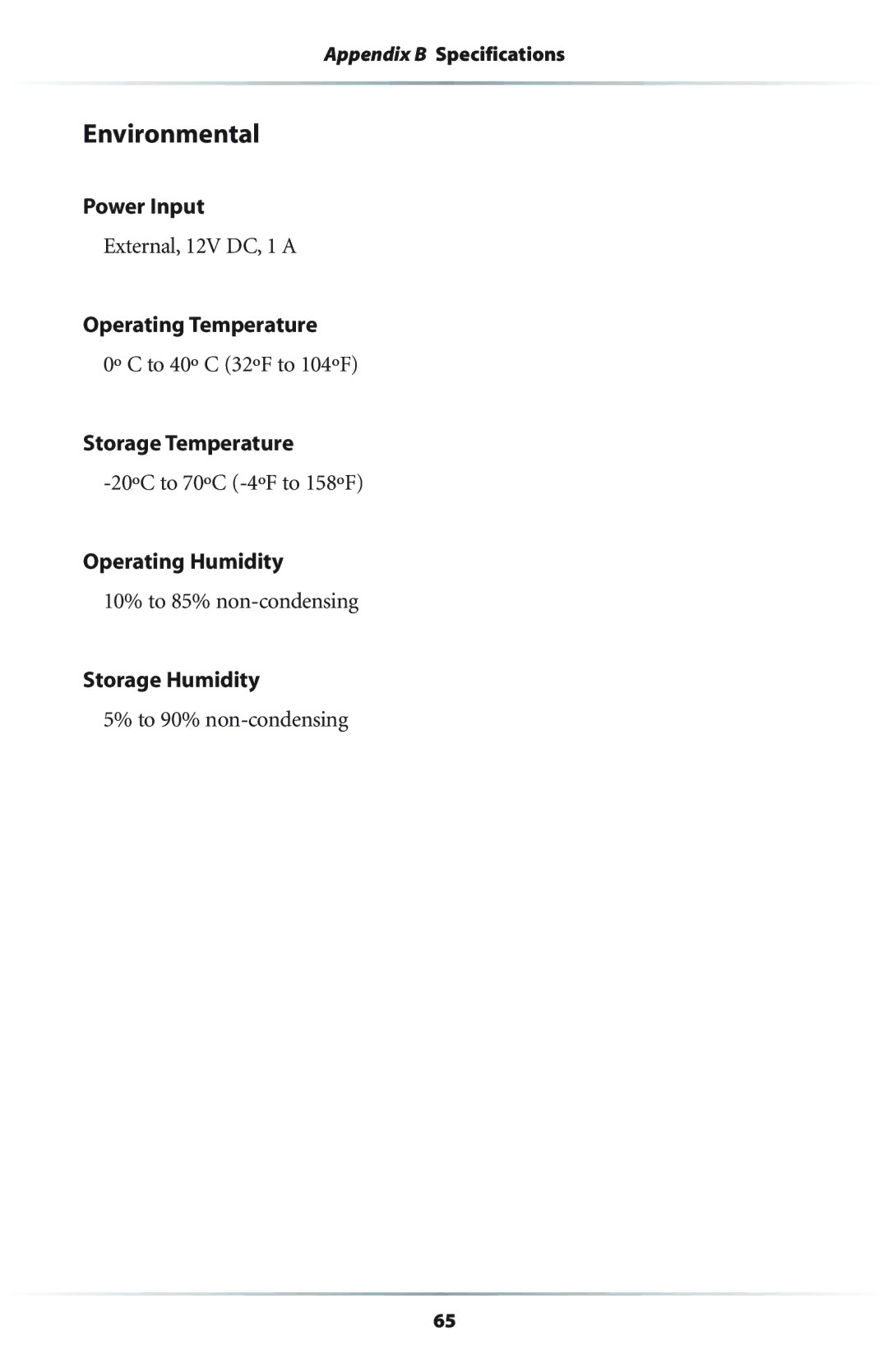 Actiontec electronic GEU404000-01 user manual Environmental 