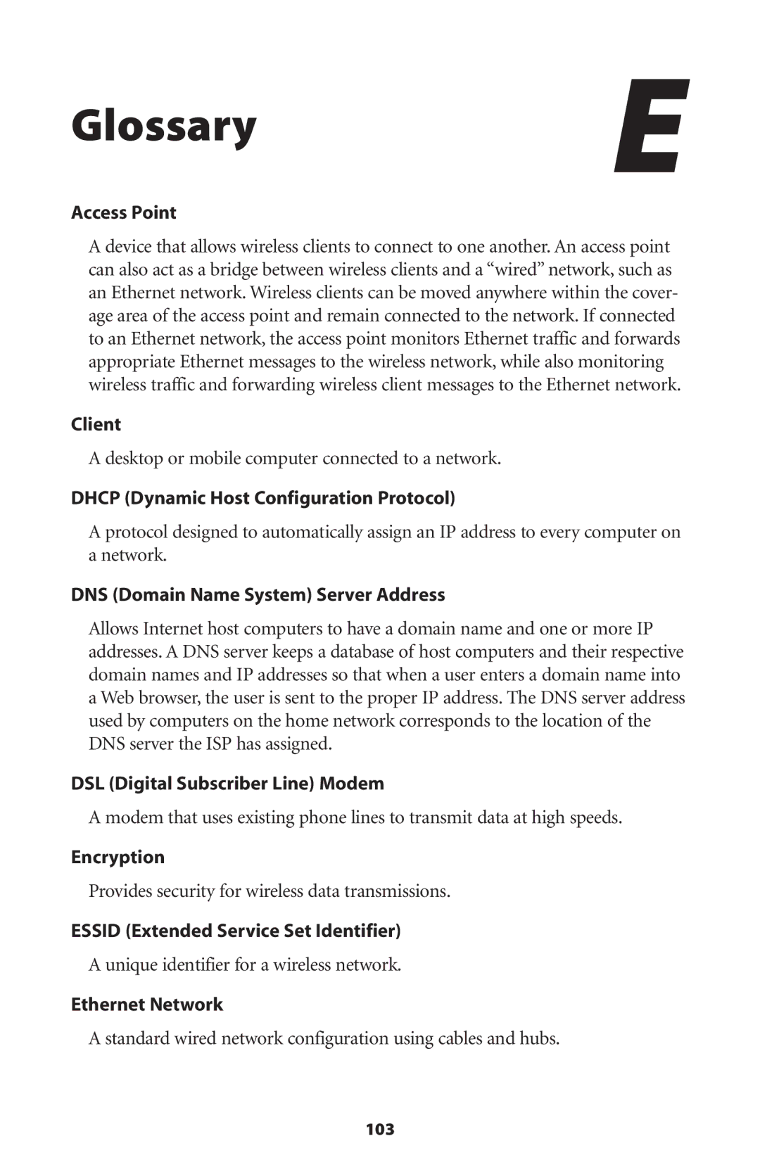 Actiontec electronic GS204AD9-01 user manual Glossary 