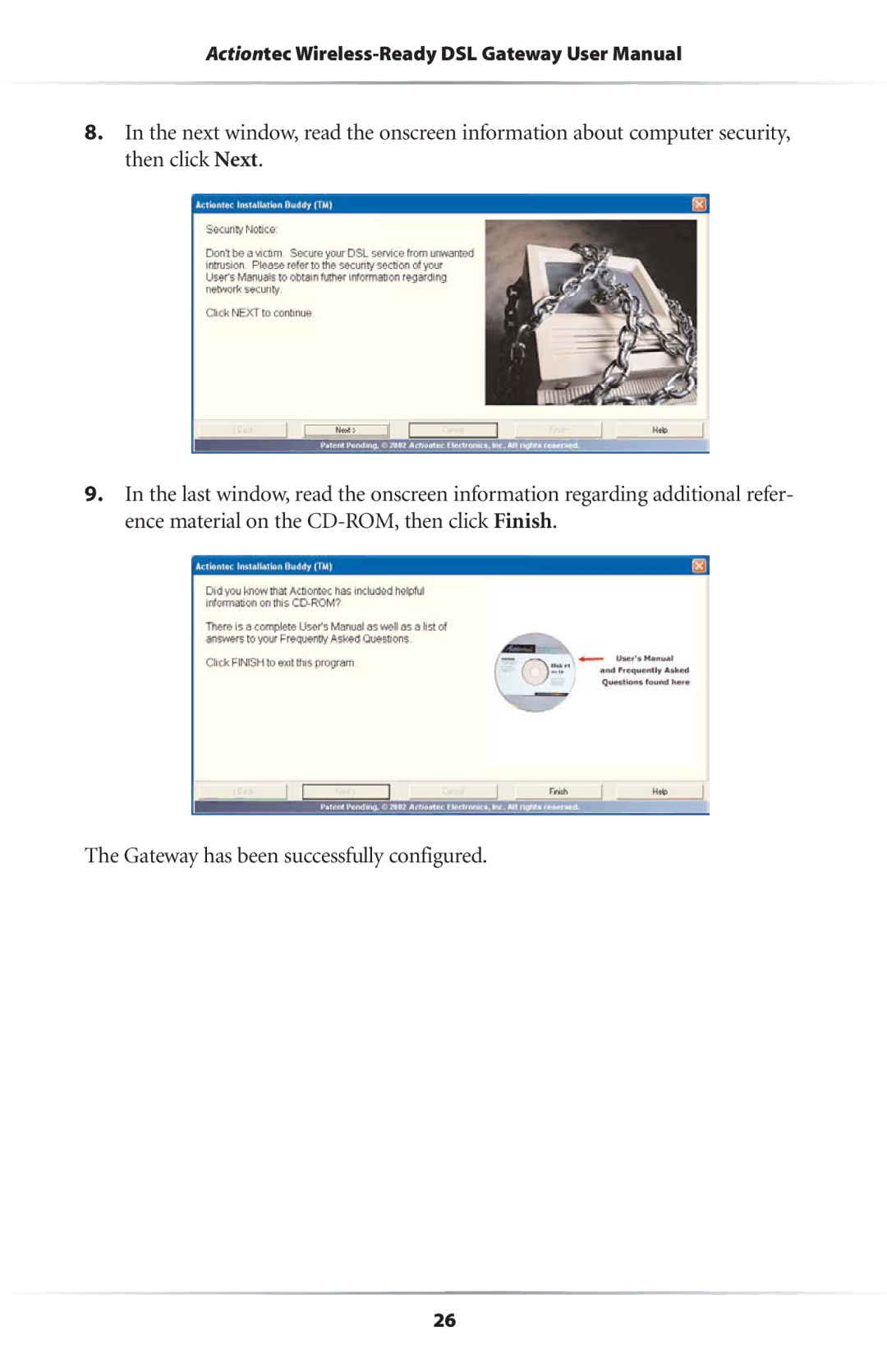 Actiontec electronic GS204AD9-01 user manual 