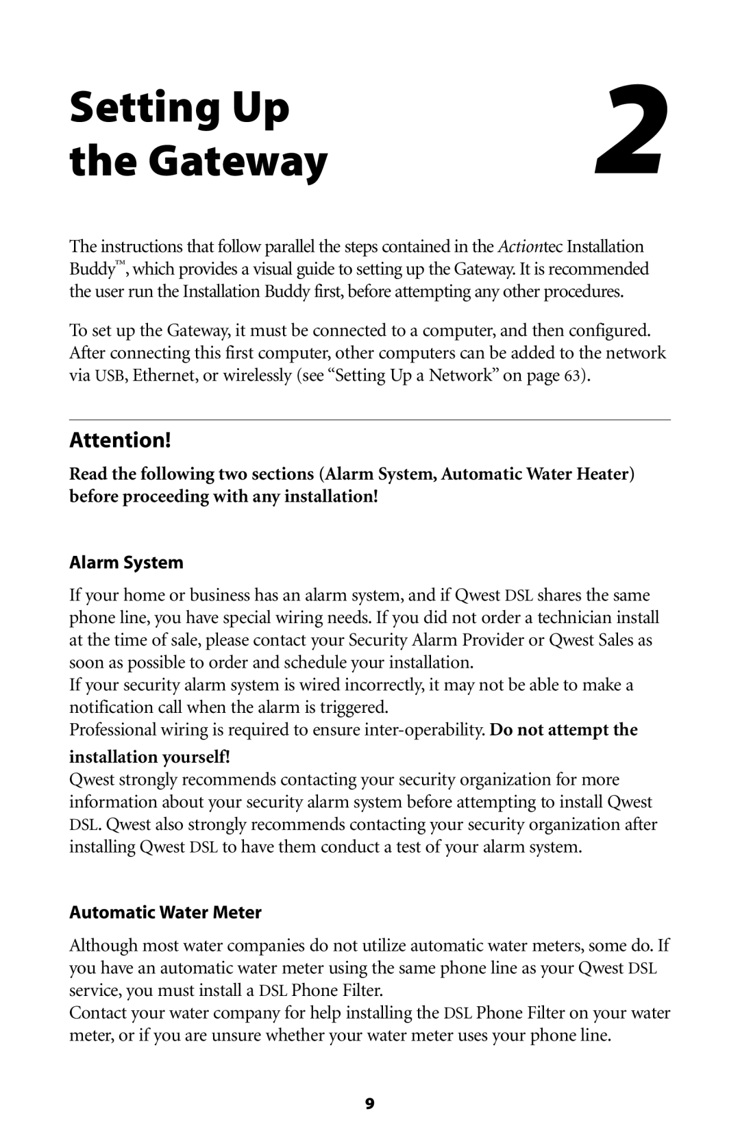 Actiontec electronic GT701-WG user manual Setting Up Gateway 