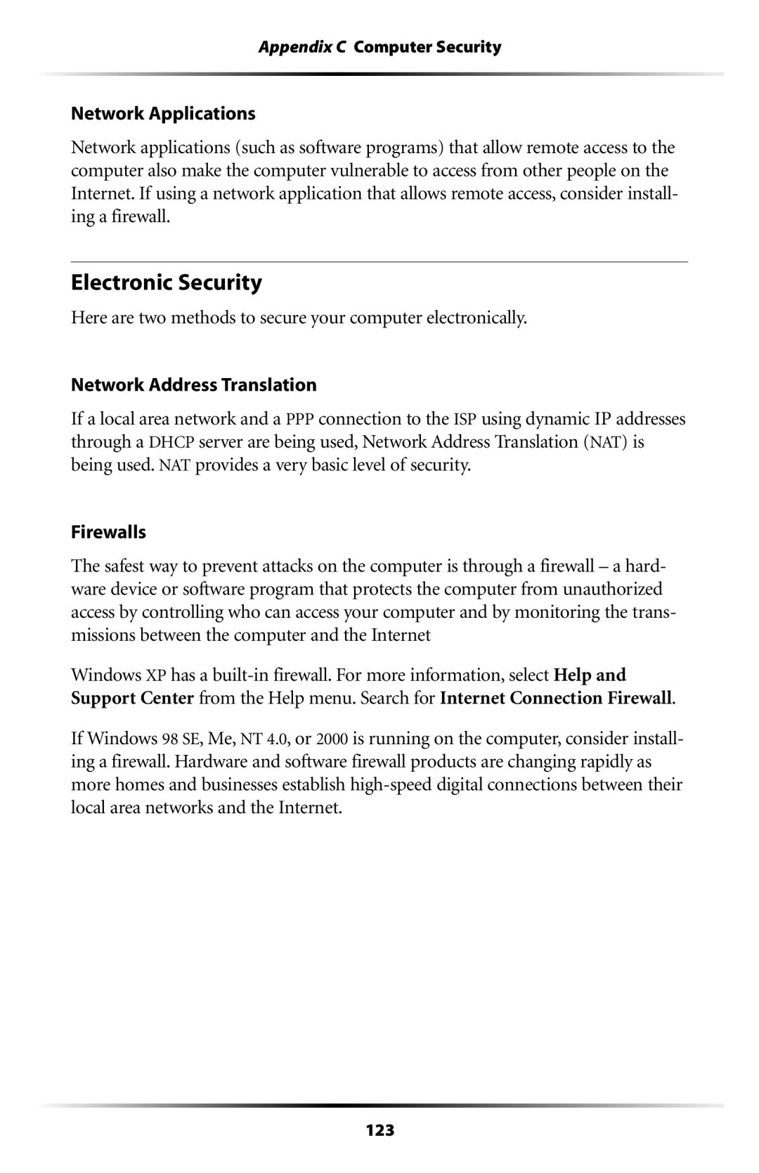 Actiontec electronic GT701-WG user manual Electronic Security 