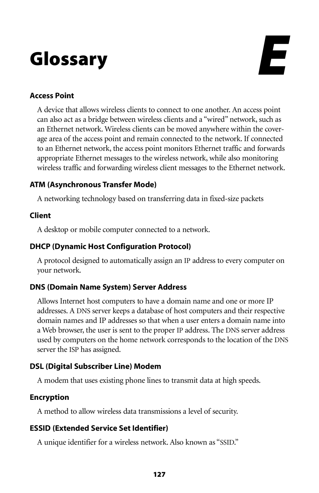 Actiontec electronic GT701-WG user manual Glossary, Access Point 