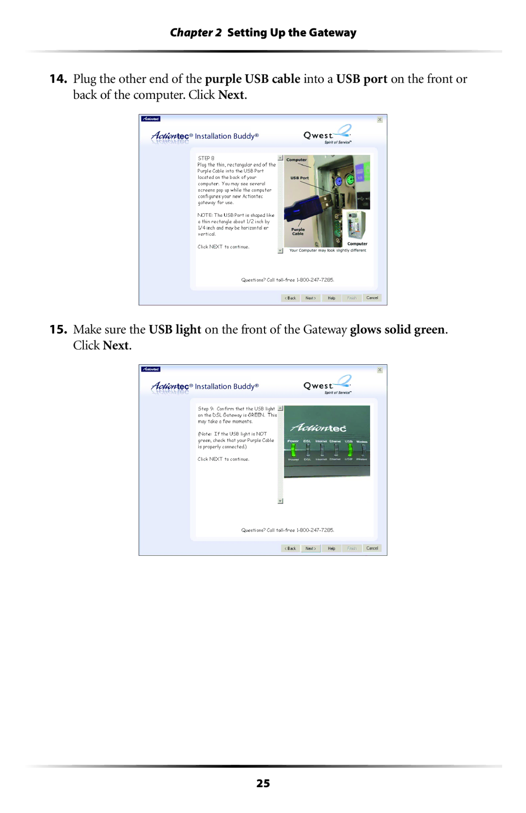 Actiontec electronic GT701-WG user manual Setting Up the Gateway 