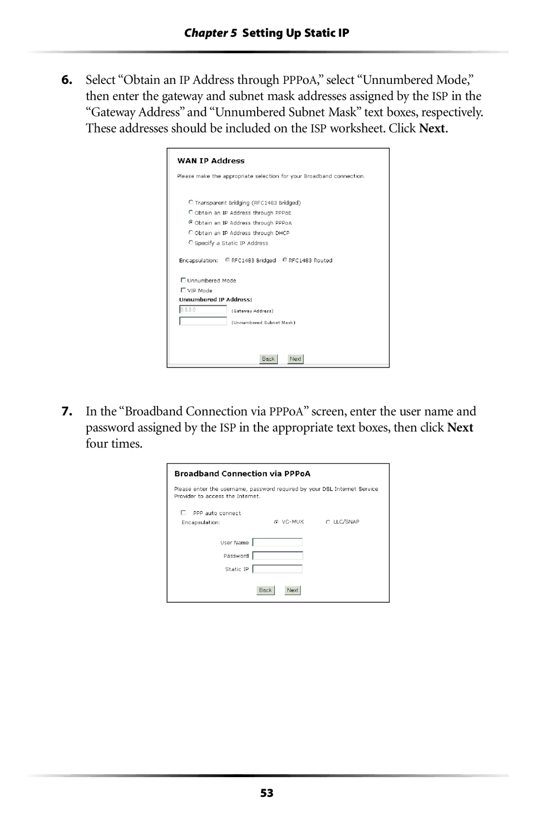 Actiontec electronic GT701-WG user manual Setting Up Static IP 