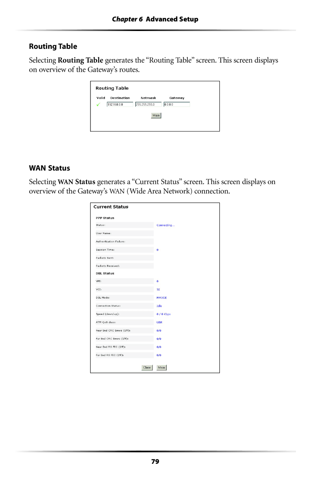 Actiontec electronic GT701-WG user manual Advanced Setup 